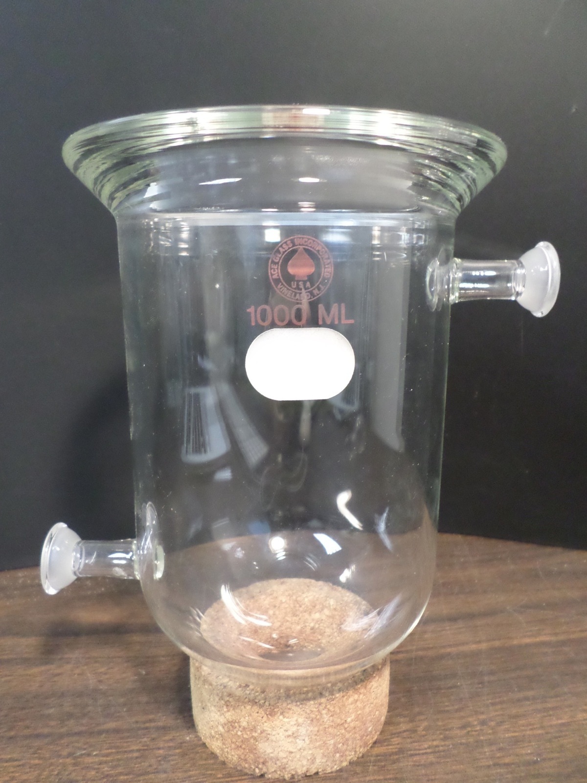 ACE Glass 1000mL Cylindrical Reaction Vessel, 115mm O-Ring Flange, 18/9 Joints