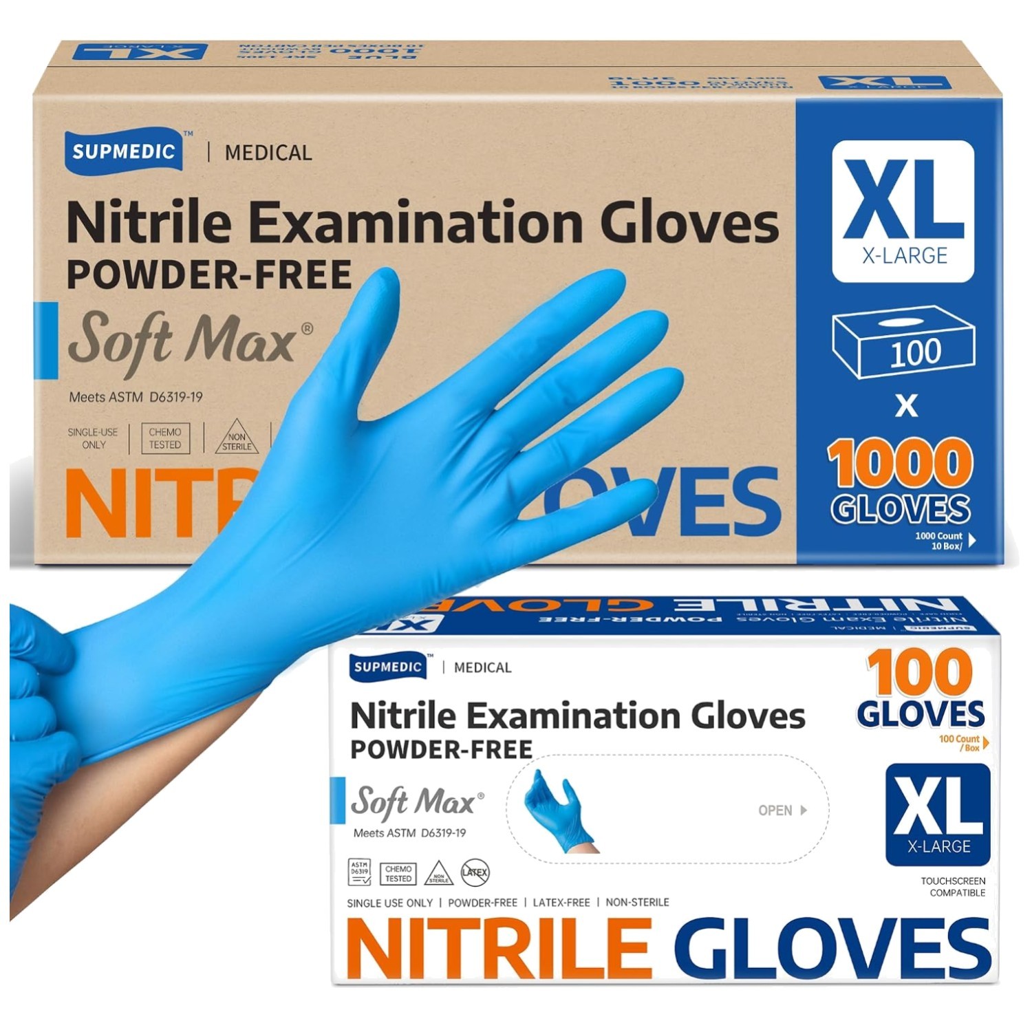 Medical Soft Max Nitrile Exam Gloves, 1000 Pcs Lat