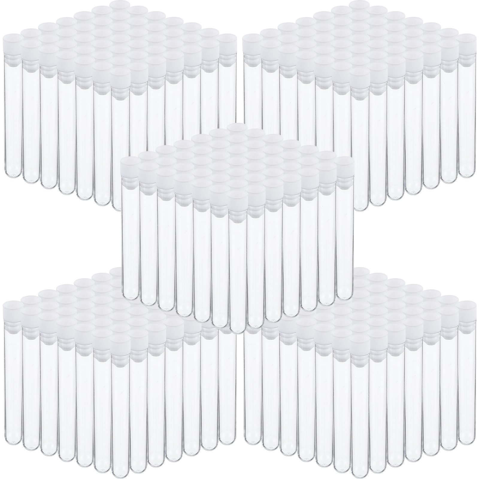 500 Pcs Test Tubes 10 ml Clear Plastic Test Tubes with Caps 16 x 100 mm Small…