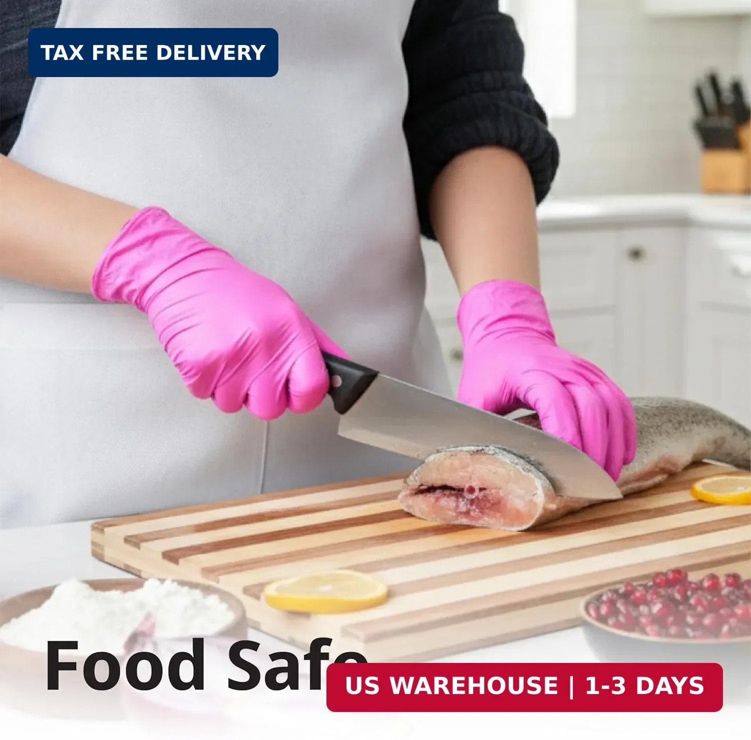 SwiftGrip Powder-Free Nitrile Gloves, 3-mil, Disposable Nitrile Gloves, Latex-Fr