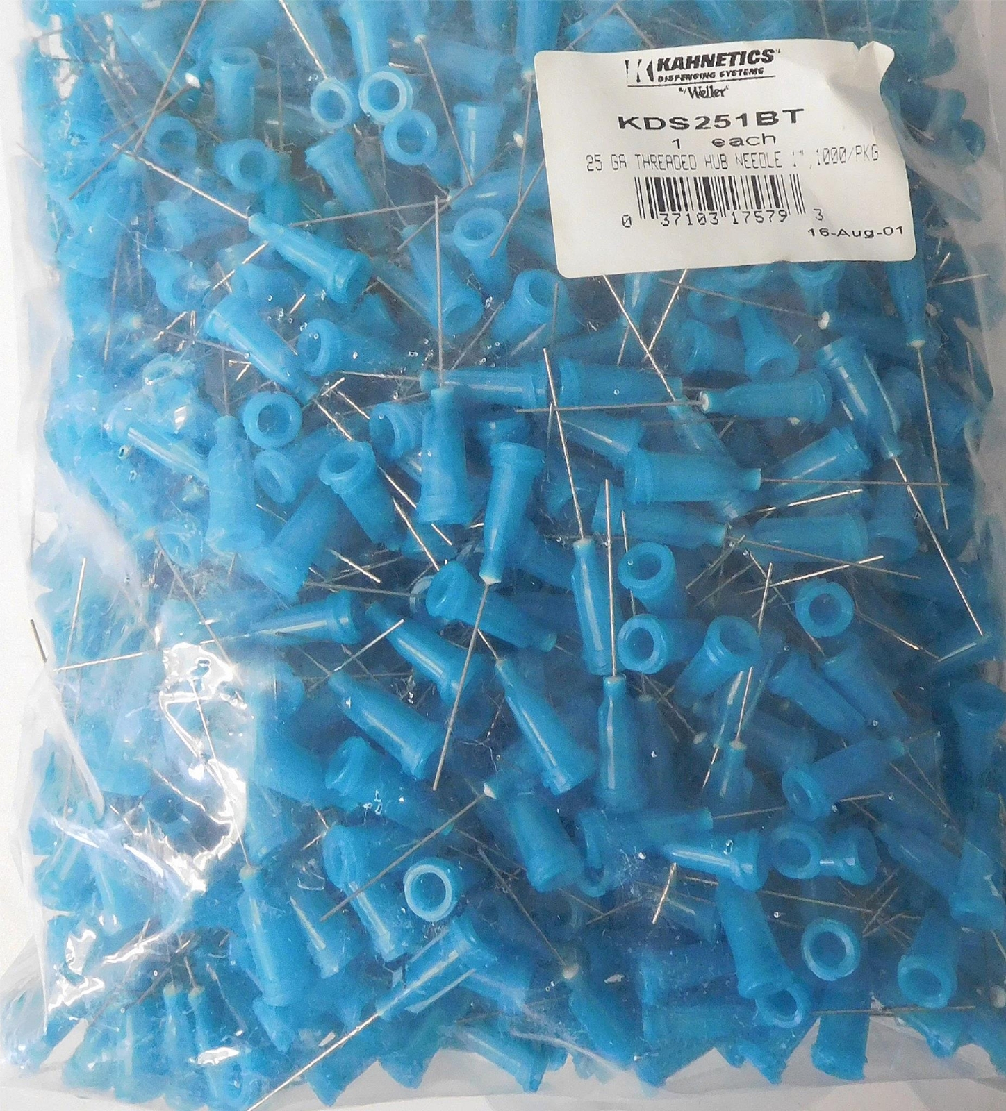 Weller KDS251BT Blue 1″ Threaded Hub Dispensing Needles 25 Gauge 1000pcs