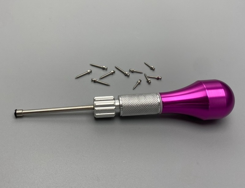 Dental Orthodontic Titanium Micro Implant Mini Screws Self-Drilling Fuchsia set