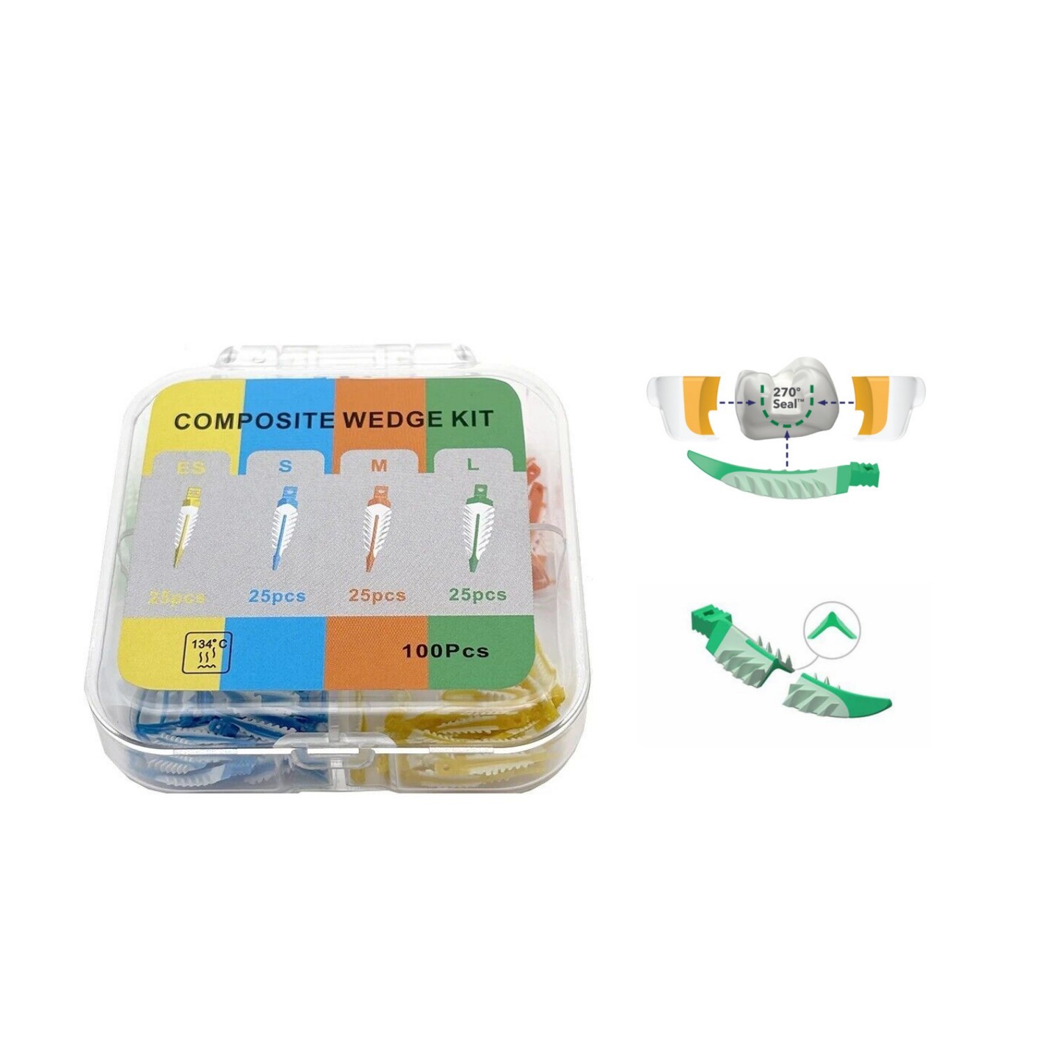 Dental Plastic Wave Shape Tooth Gap Composite Disposable Interdental Wedge Mixed