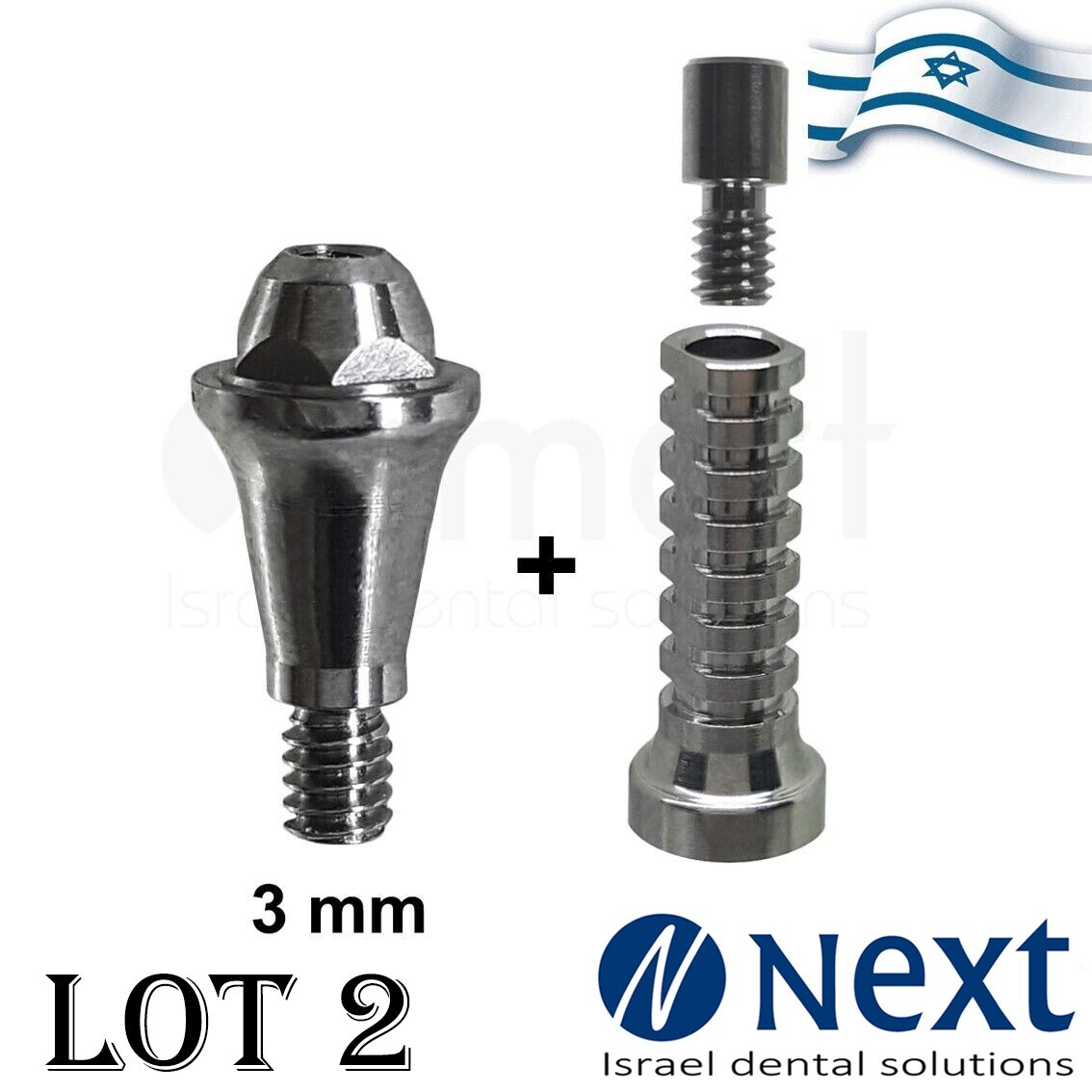 LOTx2 Straight Multi Unit Implantium Fit titanium Sleeve 3 mm