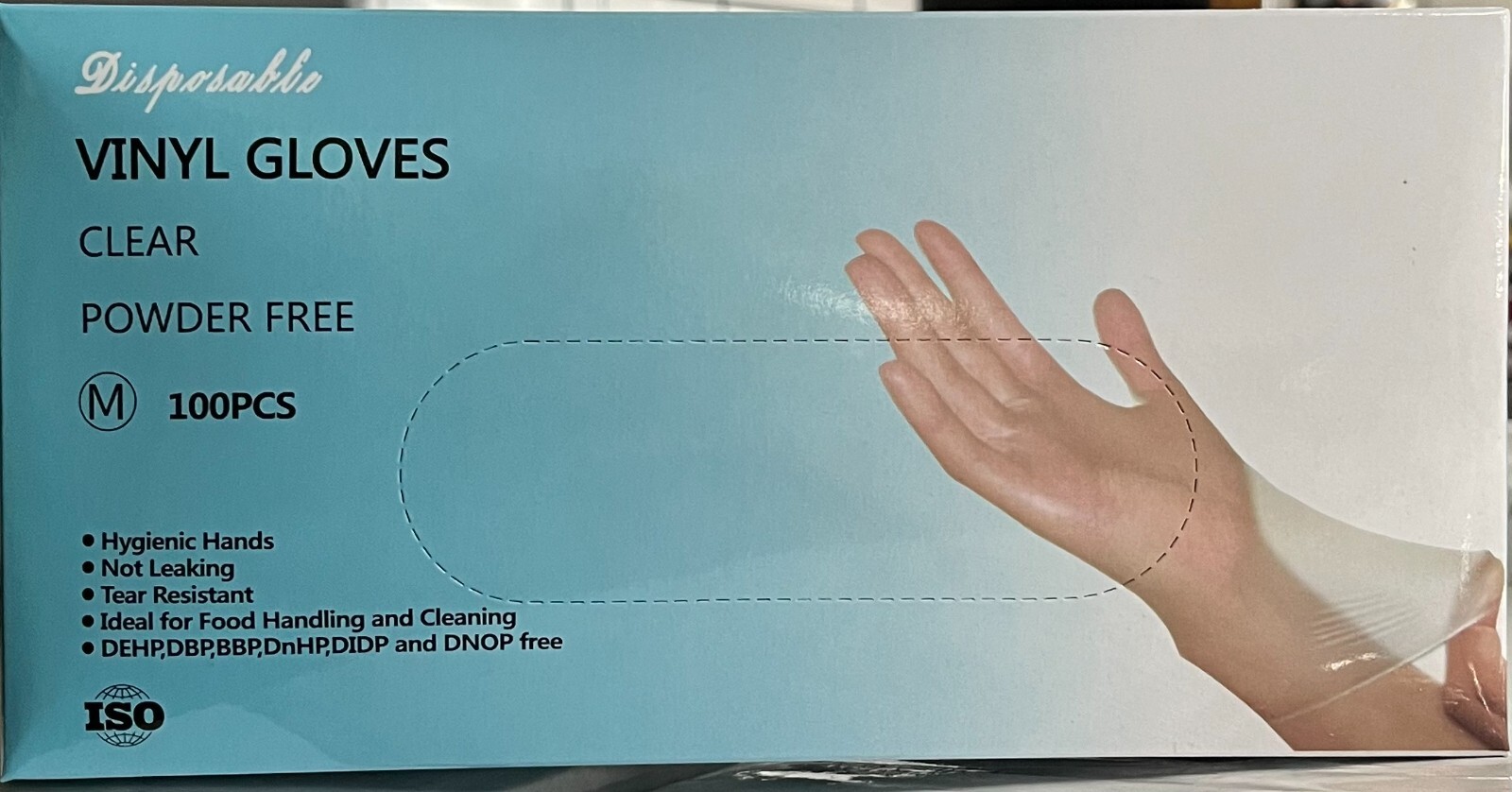 1000 M Clear Vinyl Gloves, Latex & Powder Free Food Safe Multi-Purpose