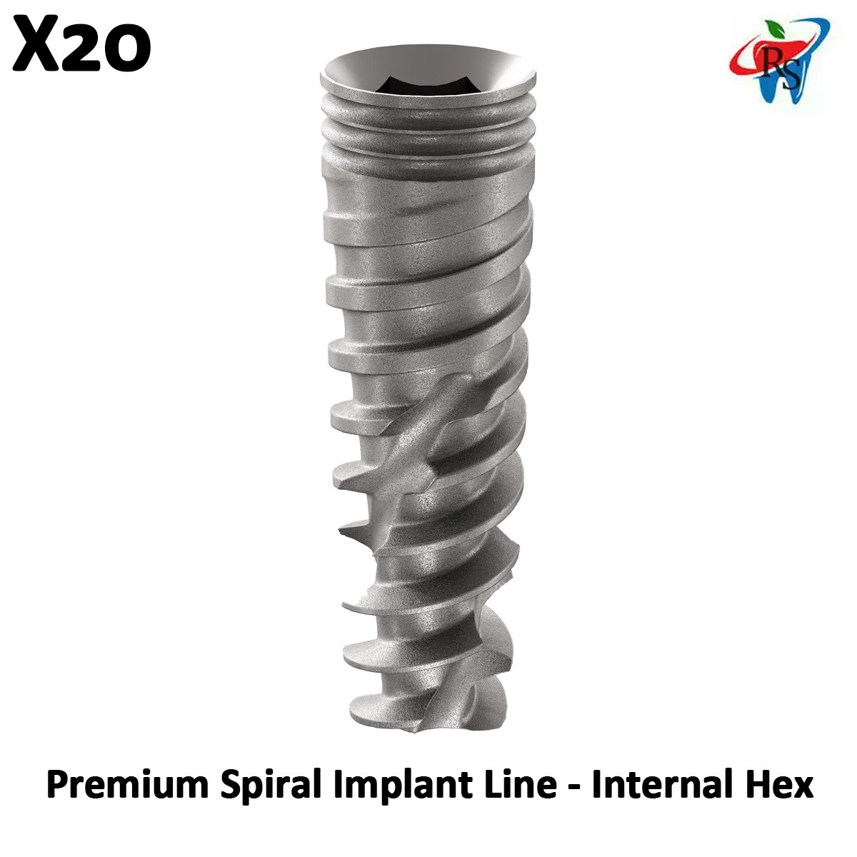 20x ABA Aggressive Spiral Fixture SLA Surface Titanium Dental Int Hex 2.42mm