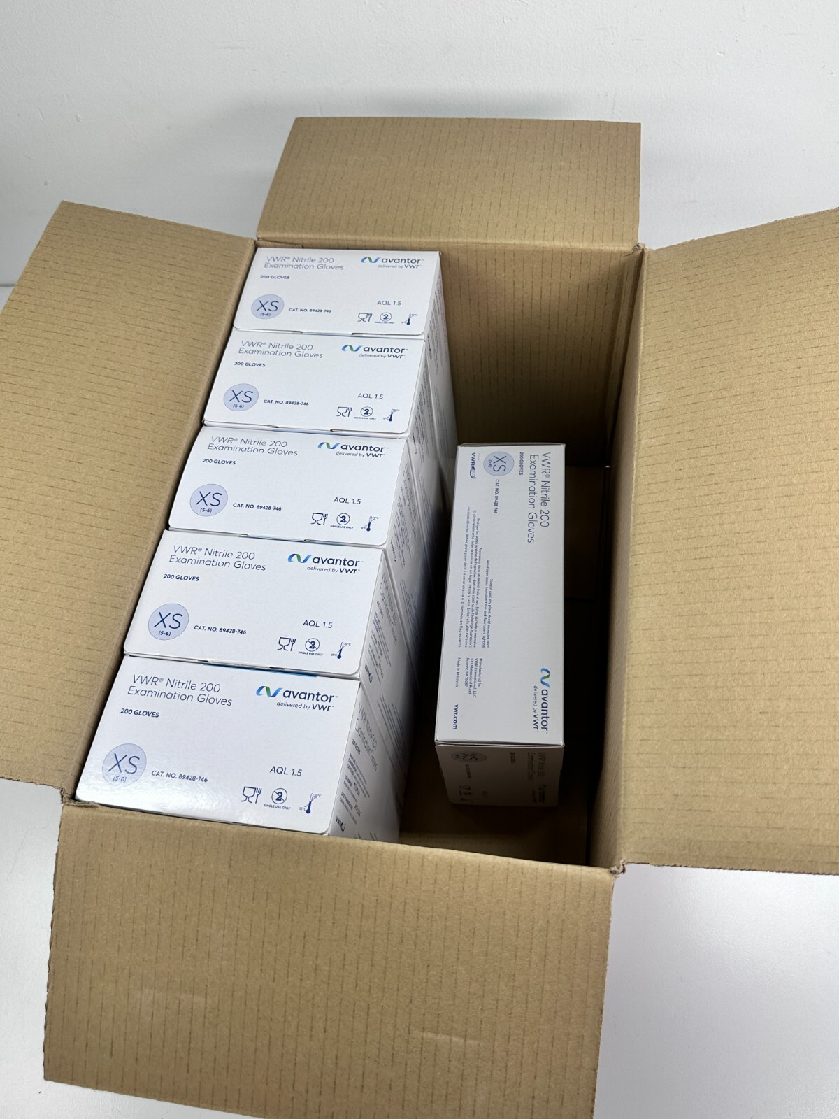 VWR X-Small Nitrile 200 Examination Gloves 89428-746 (1200/cs)