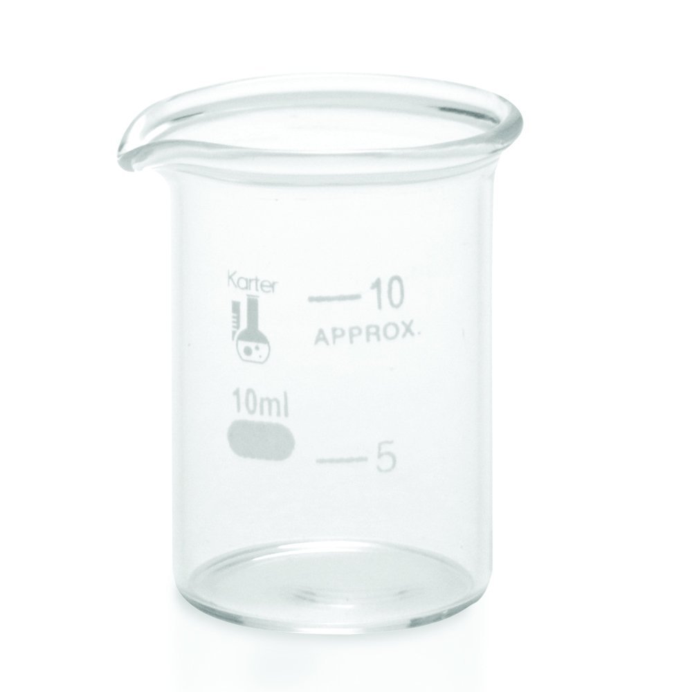 10ml Glass Beaker, Griffin Low Form, Graduated, Karter Sci 247B1 (Pack 48)