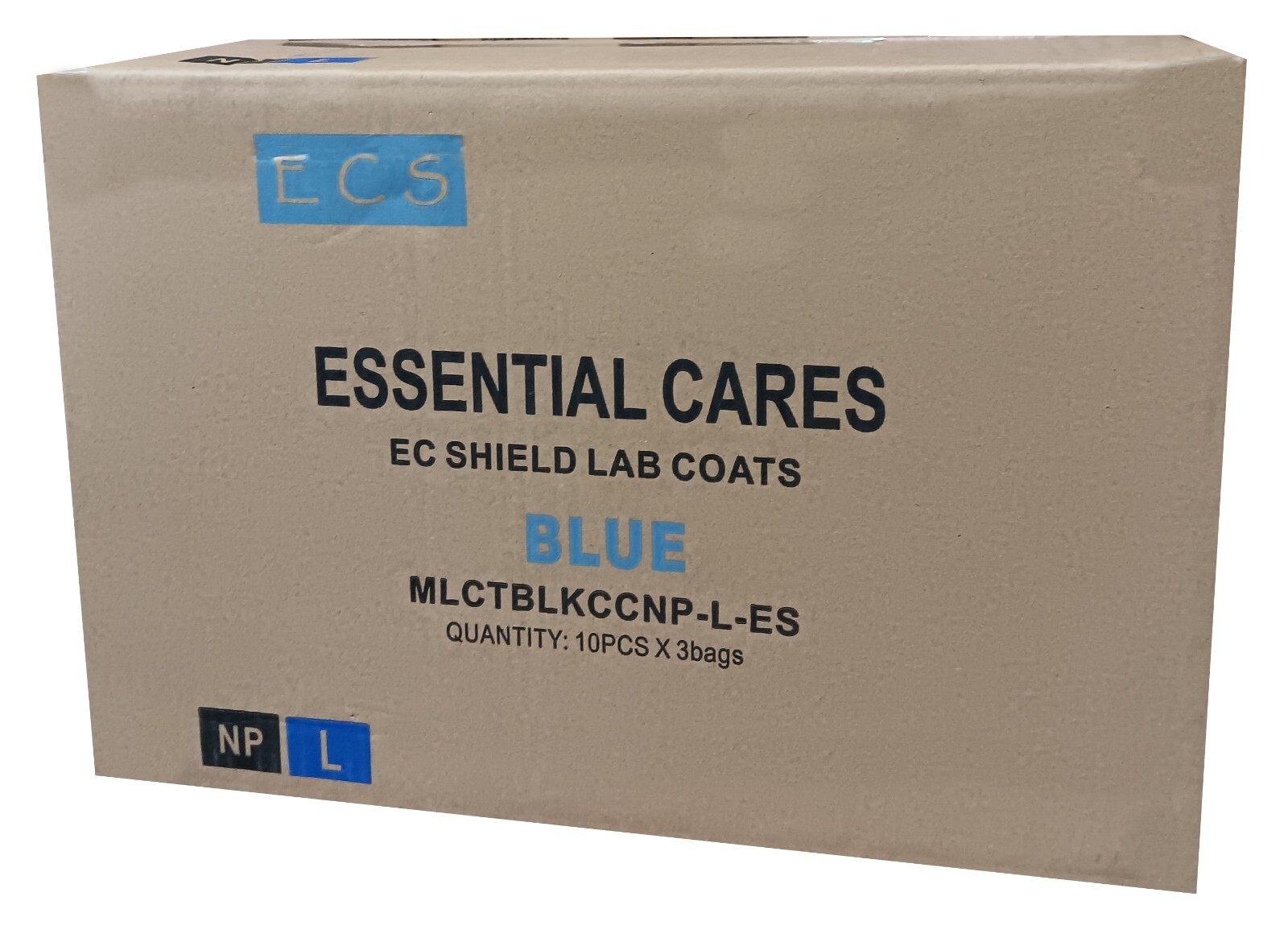 Premium SMS Med Lab Coat, Disposable, Blue, Knee Length, No Pocket 30Pcs/1Case