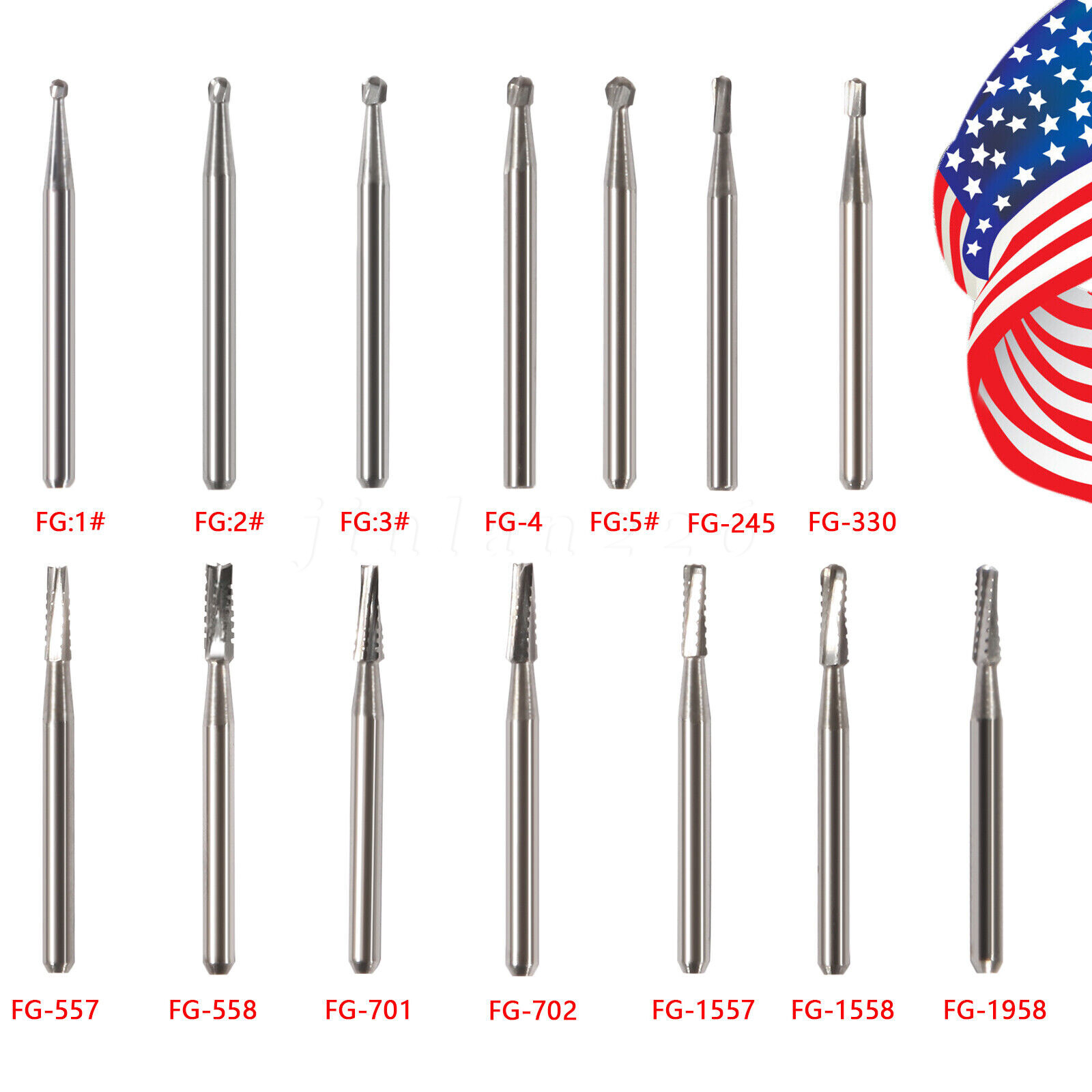 10Pc/pack FG polish Dental Burs Carbide Tungsten Drill For Dentist High Speed