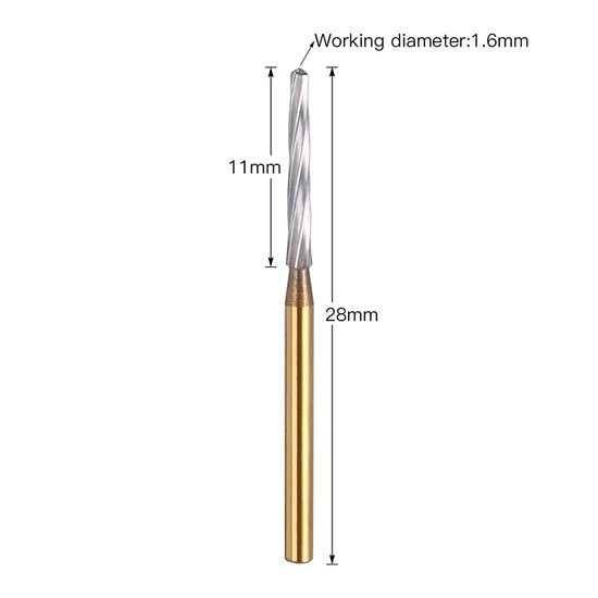 10 PCS Zekrya 28mm Long Dental Carbide Burs Surgical Drills FG Shank Dia. 1.6mm