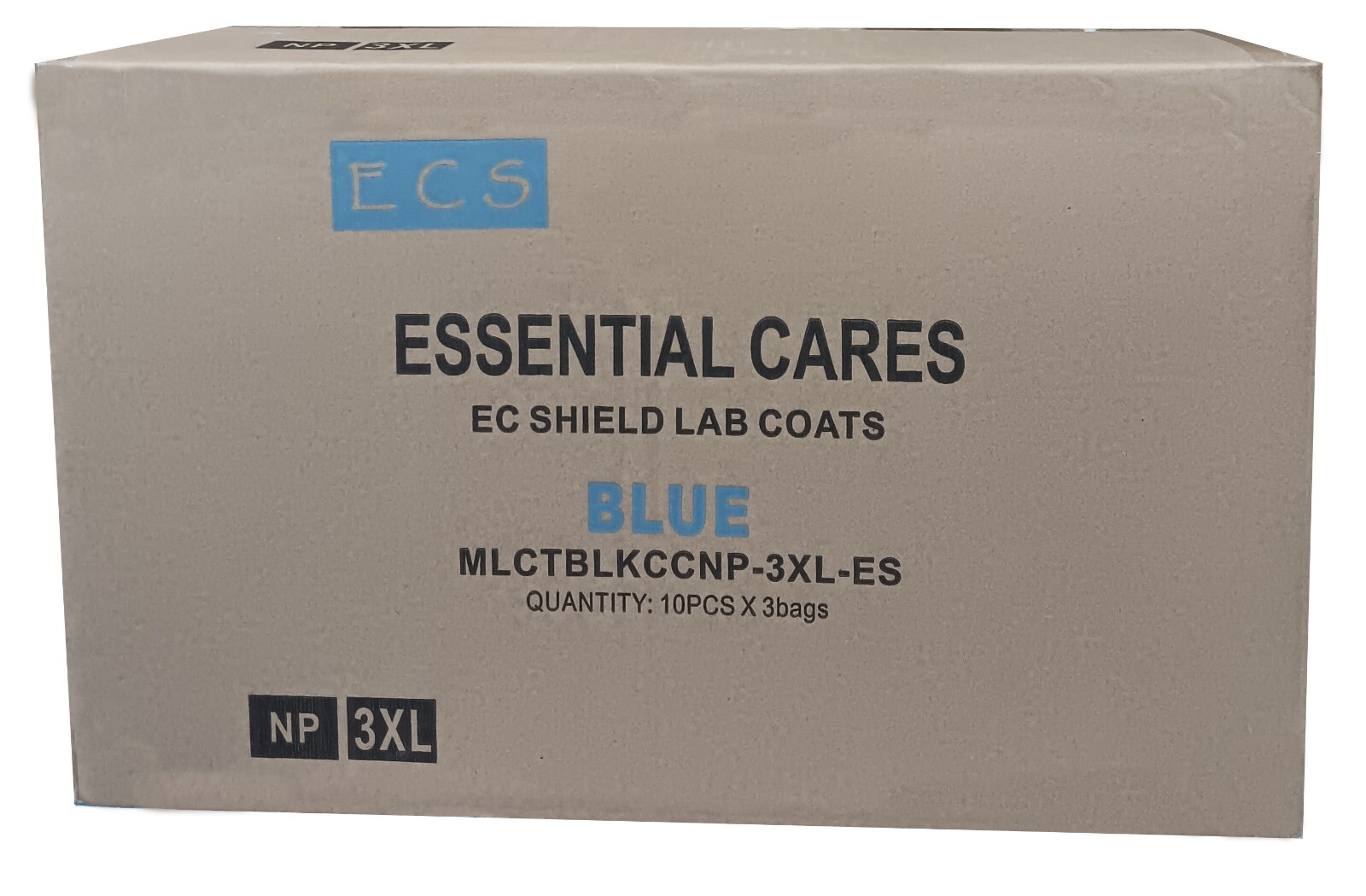 Premium SMS Med Lab Coat, Disposable, Blue, Knee Length, No Pocket 30Pcs/1Case