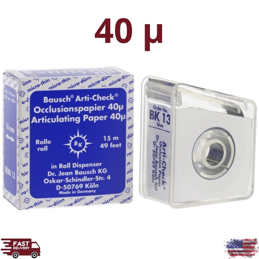 Bausch Dental Articulating Paper Full Mouth Sheets 40 Micron 100/Pk Occlusal