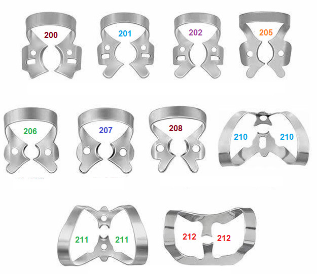 DENTAL-RESTORATIVE-SET-OF-10-RUBBER-DAM-CLAMPS-GERMAN-STEEL-CE-NEW-COLLIERS
