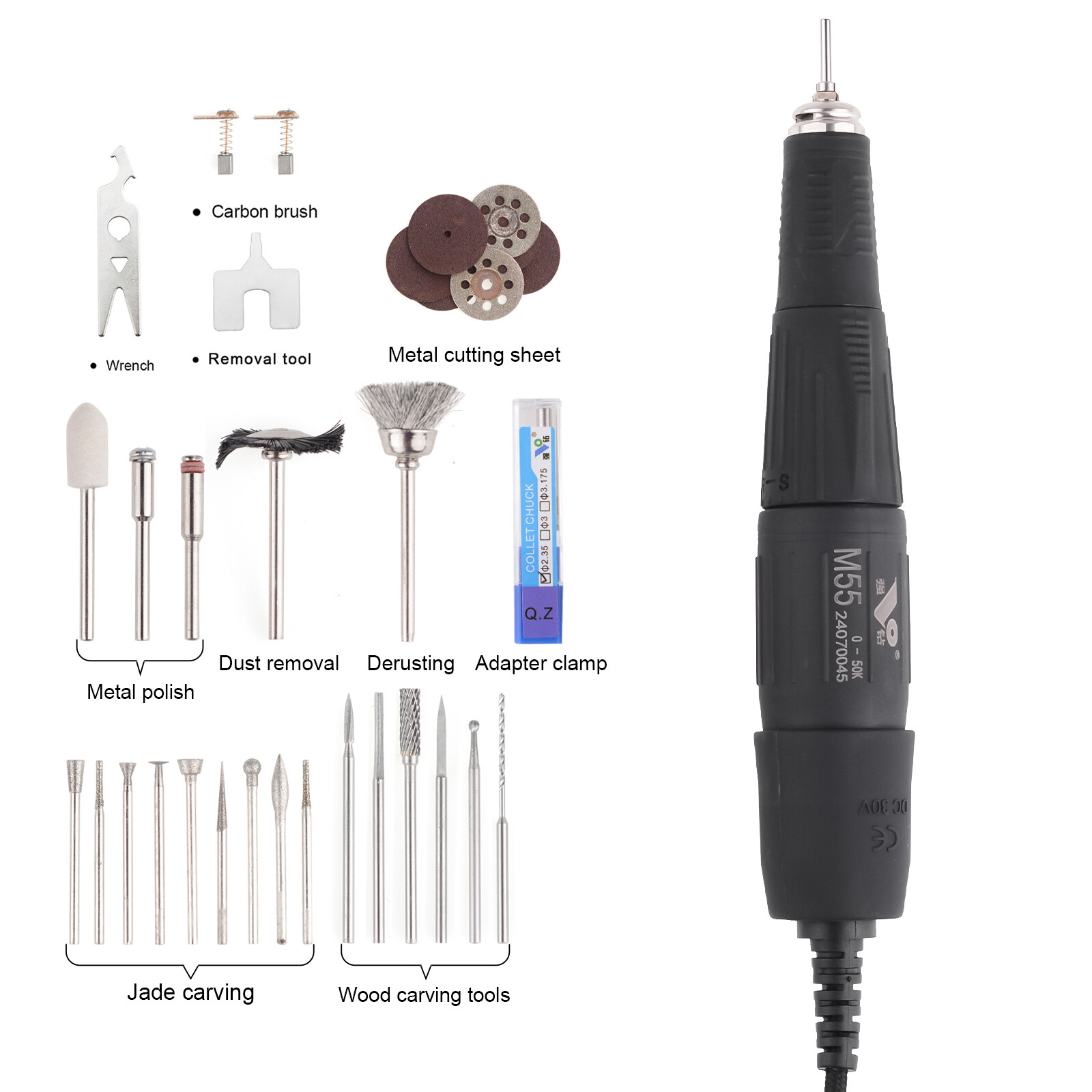 Portable Electric Micromotor Controller Manicure Grinder with 50K RPM Handpiece