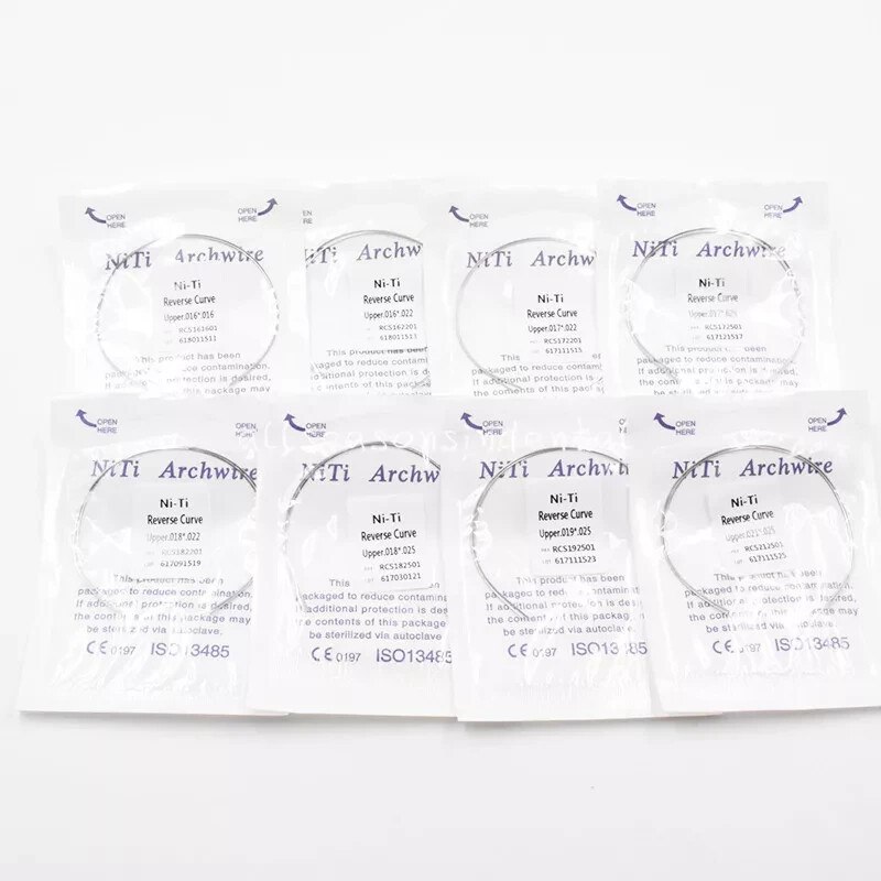 2 Pcs/Pack Orthodontic Dental Rectangular Arch Niti Alloy Reverse Curve Option