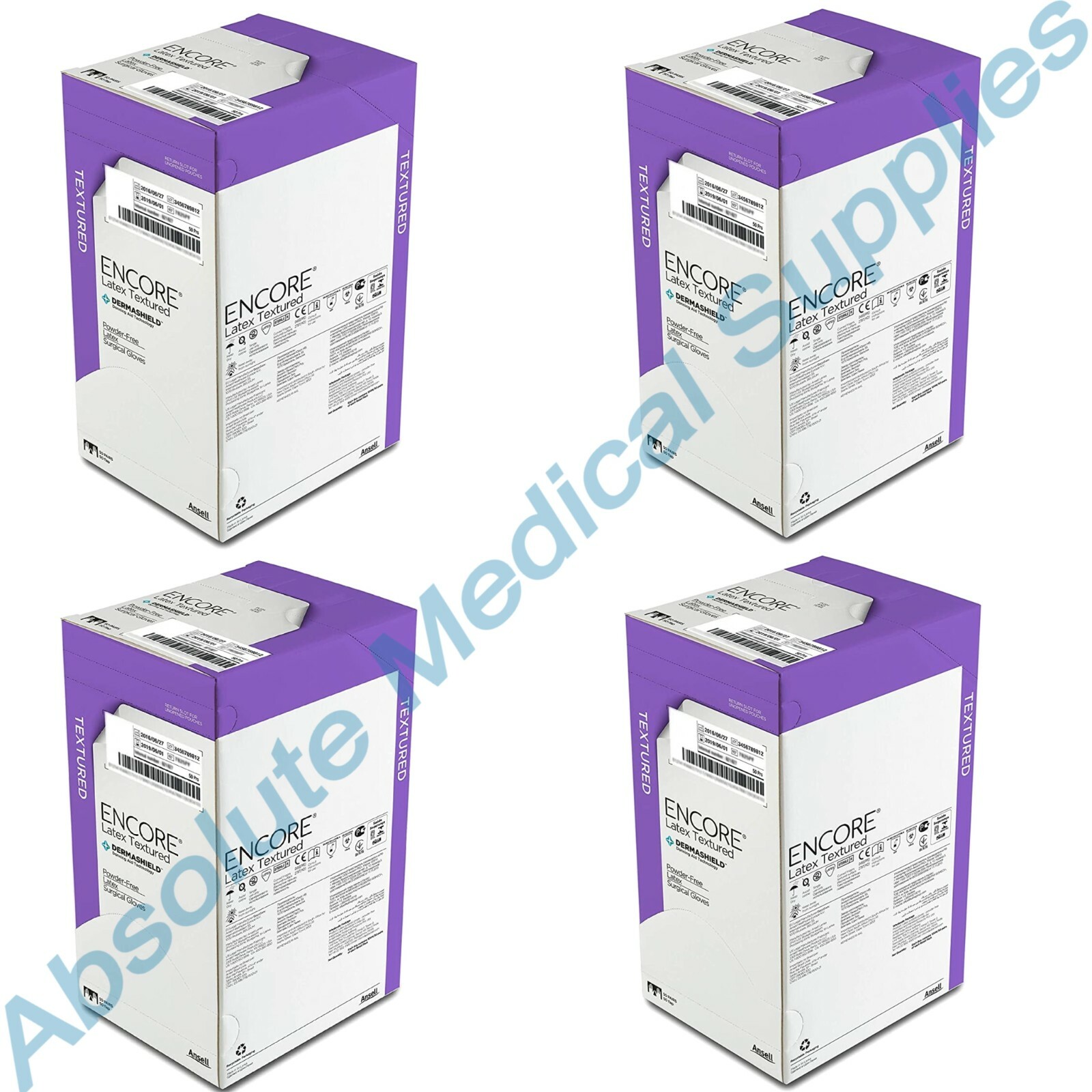 *200-Pairs* Ansell Encore Dermashield Textured Surgical Size-8.5 Gloves 5785006