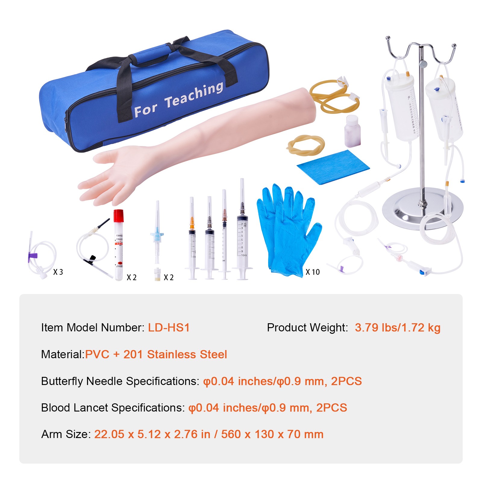 VEVOR IV Practice Kit Phlebotomy Venipuncture Practice Arm for Students Nurses
