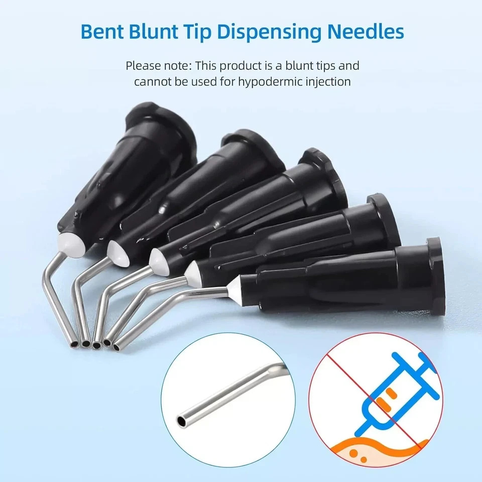 Dental Pre Bent Needle Tips Irrigation Composite Resin Acid Syring For Flow Etc