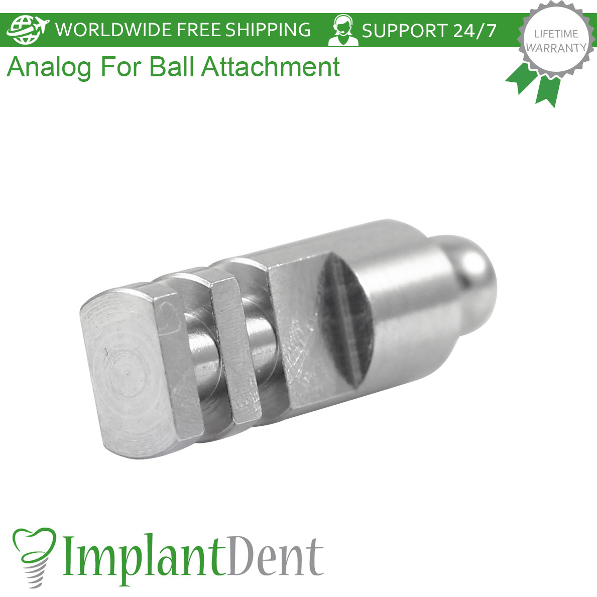 5x Titanium Ball Attachment System Analog Dental Prosthetics 15.1mm Dentist Lab
