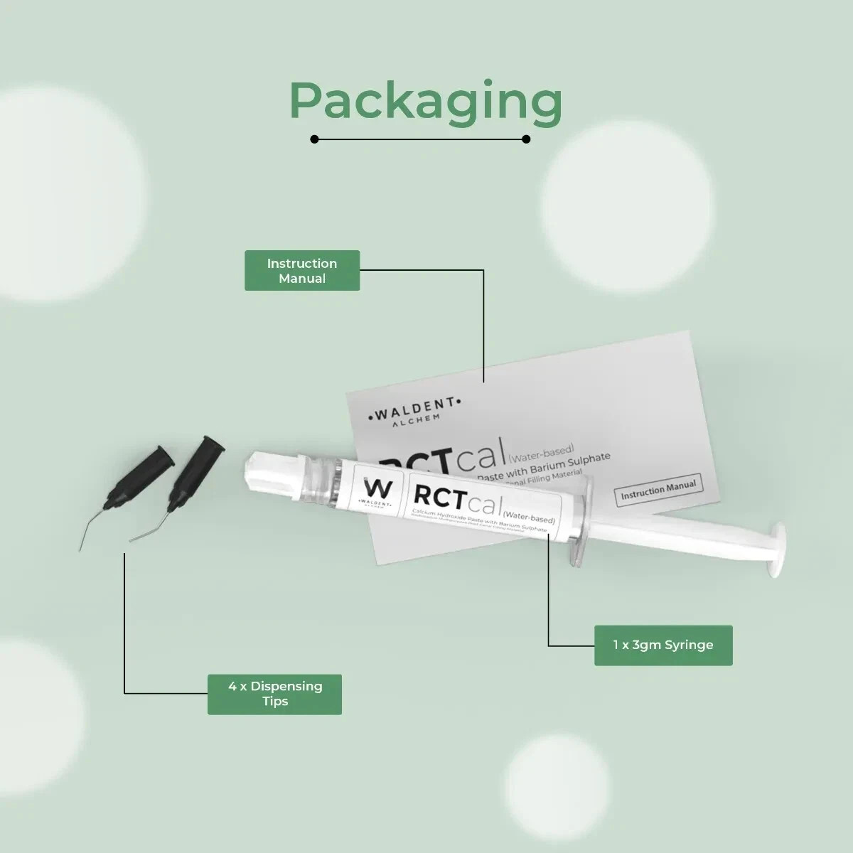 Waldent RCTcal Calcium Hydroxide Paste (Water Based) temporary filling material