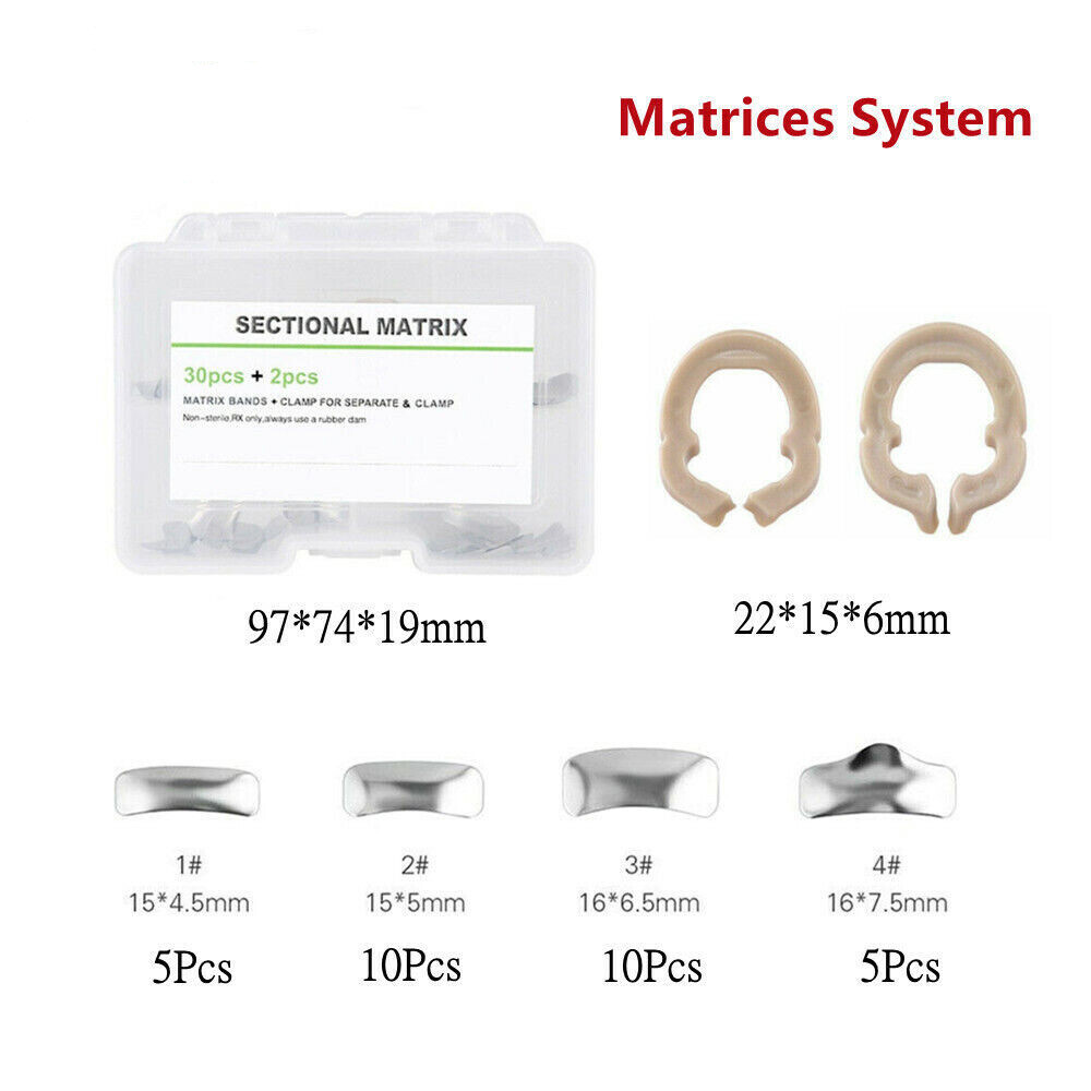Dental Sectional Contoured System Matrices Matrix Bands Resin Refills Ring Clamp