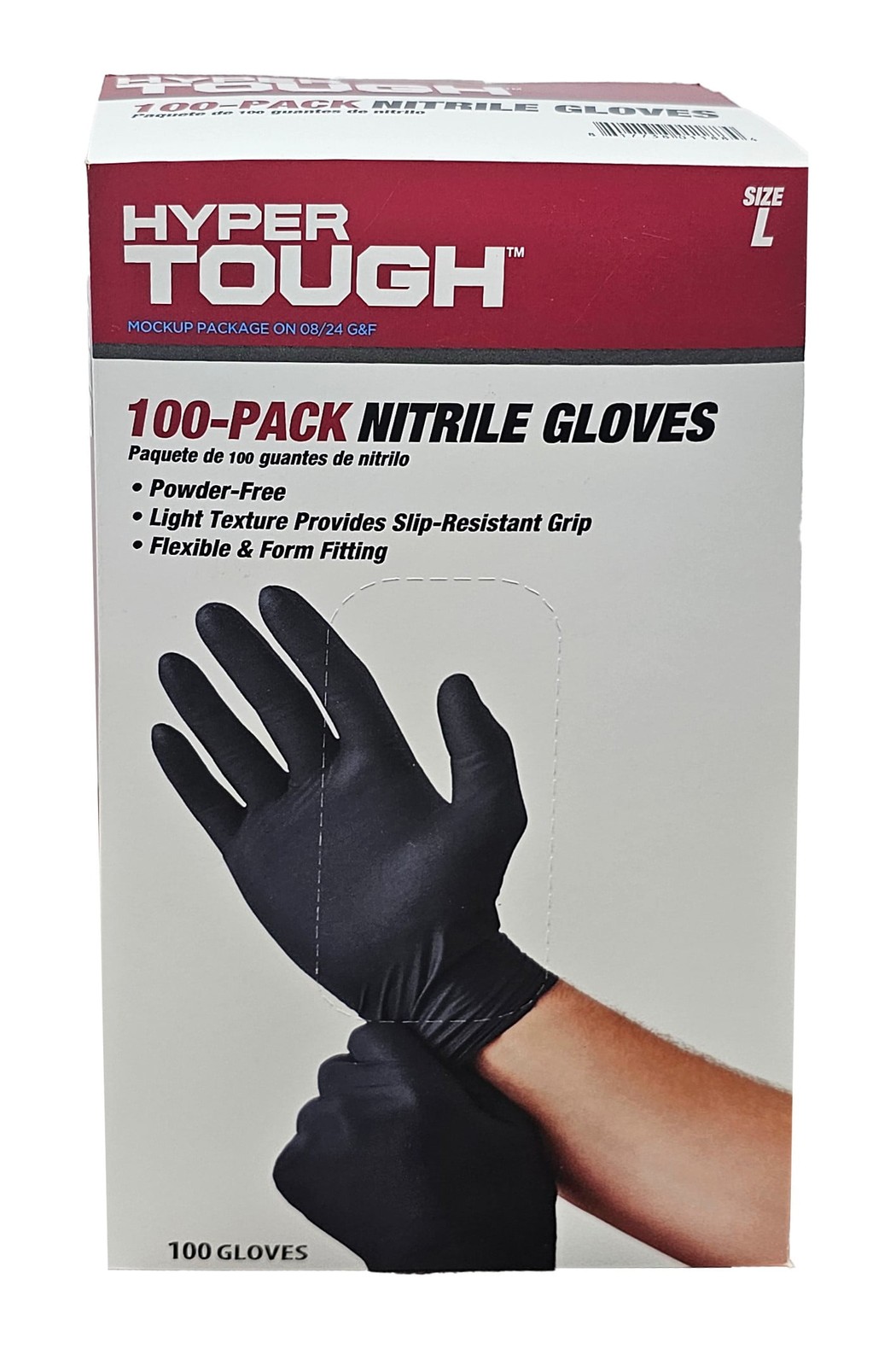 Disposable Nitrile Gloves 100 Count Size Large One Size Fits Most