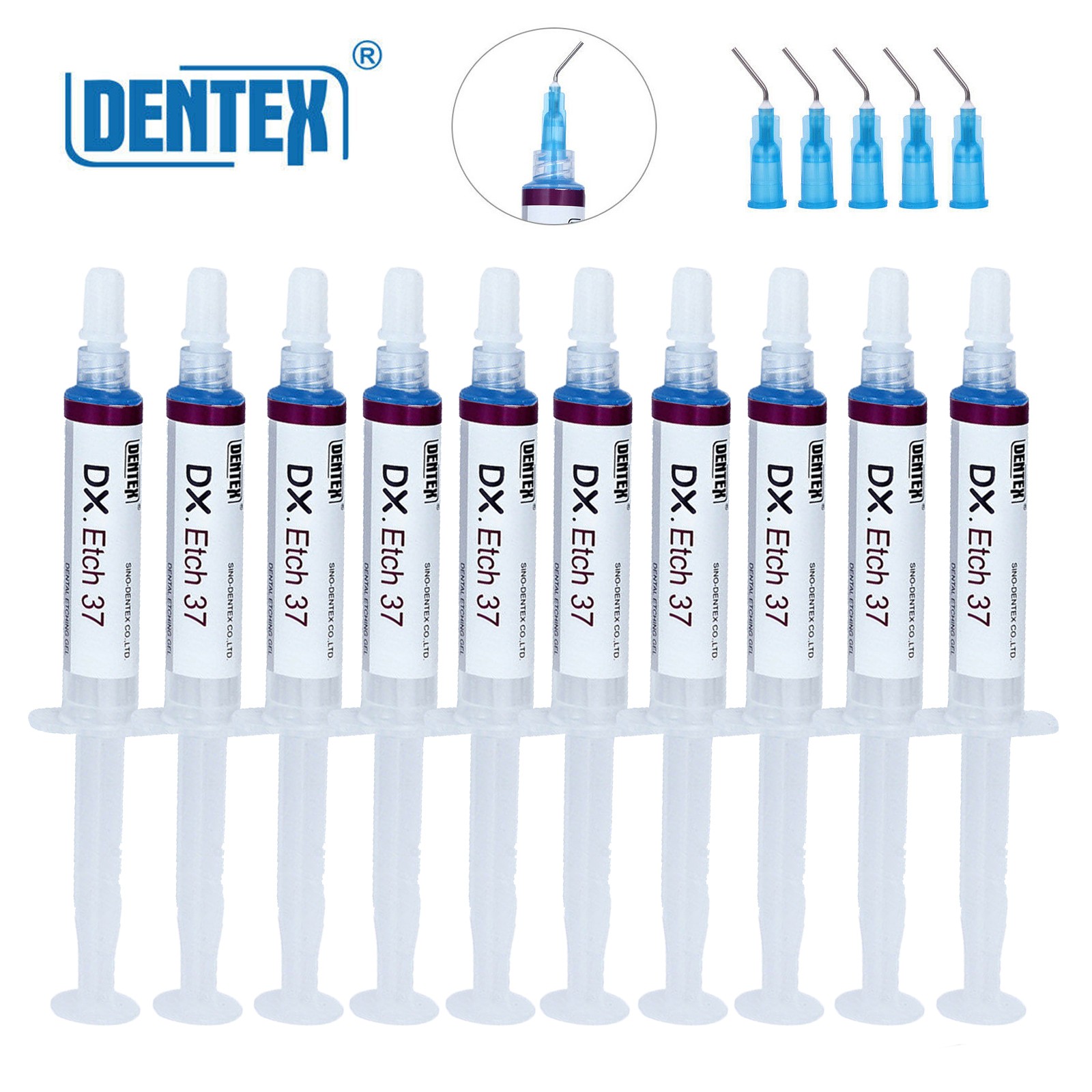 Dentex Dental Acid Etch Etching Gel 37% Phos 5 ml/Syringe Cleaning