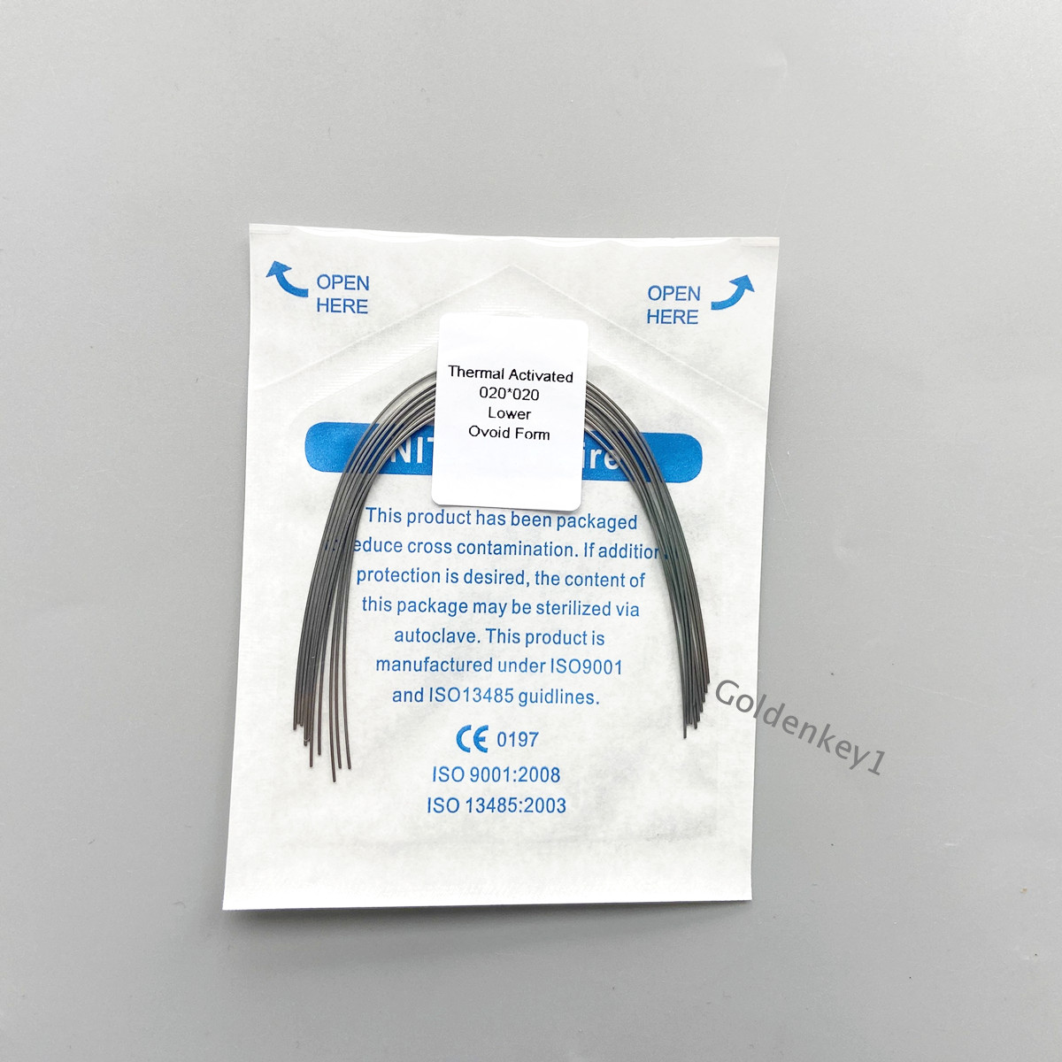 Dental Orthodontic Thermal Activated Wires Niti Ovoid Rectangle 20X20 Arch Wire