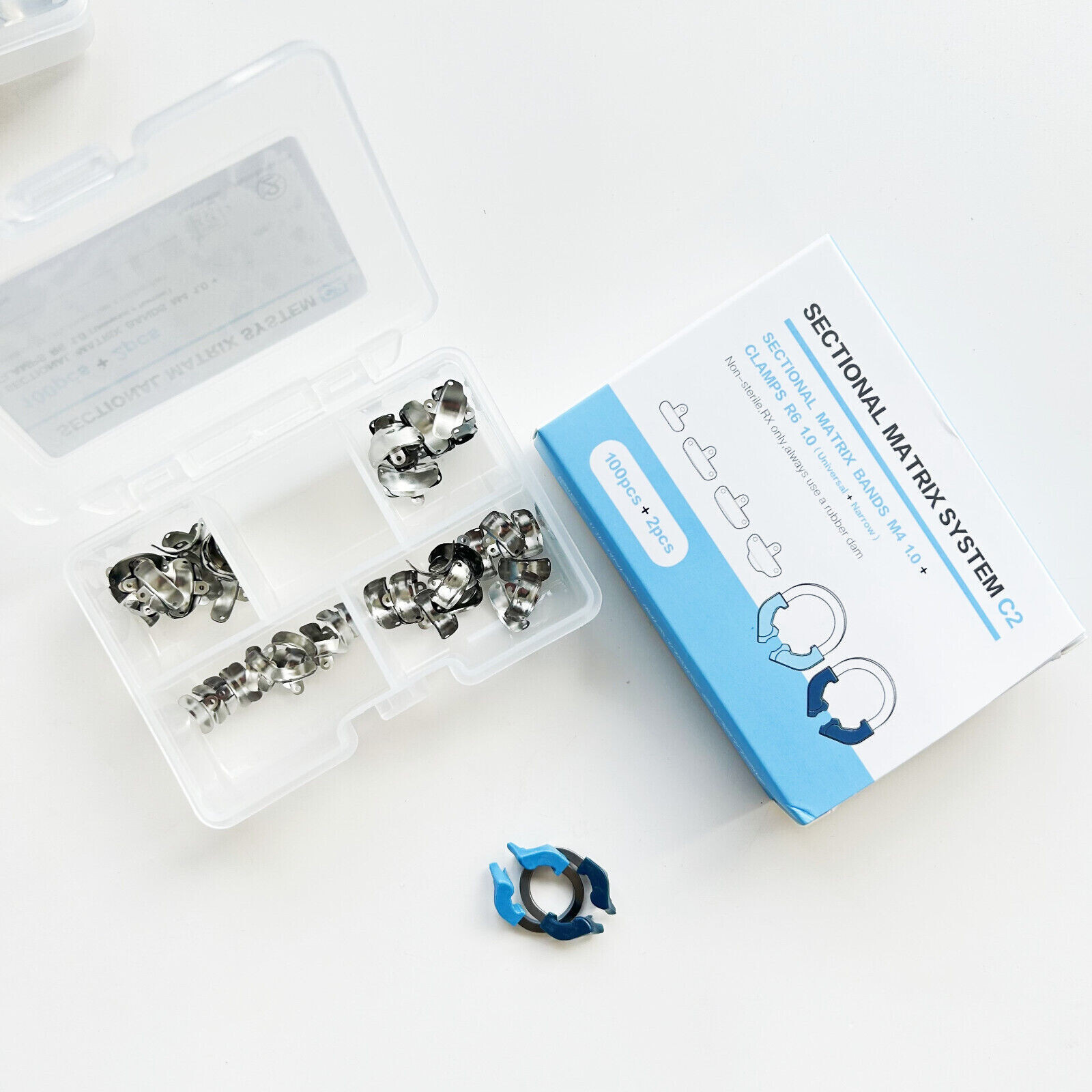 Dental Sectional Matrix System Bands C2 Titanium Alloy Rings Narrow Standard