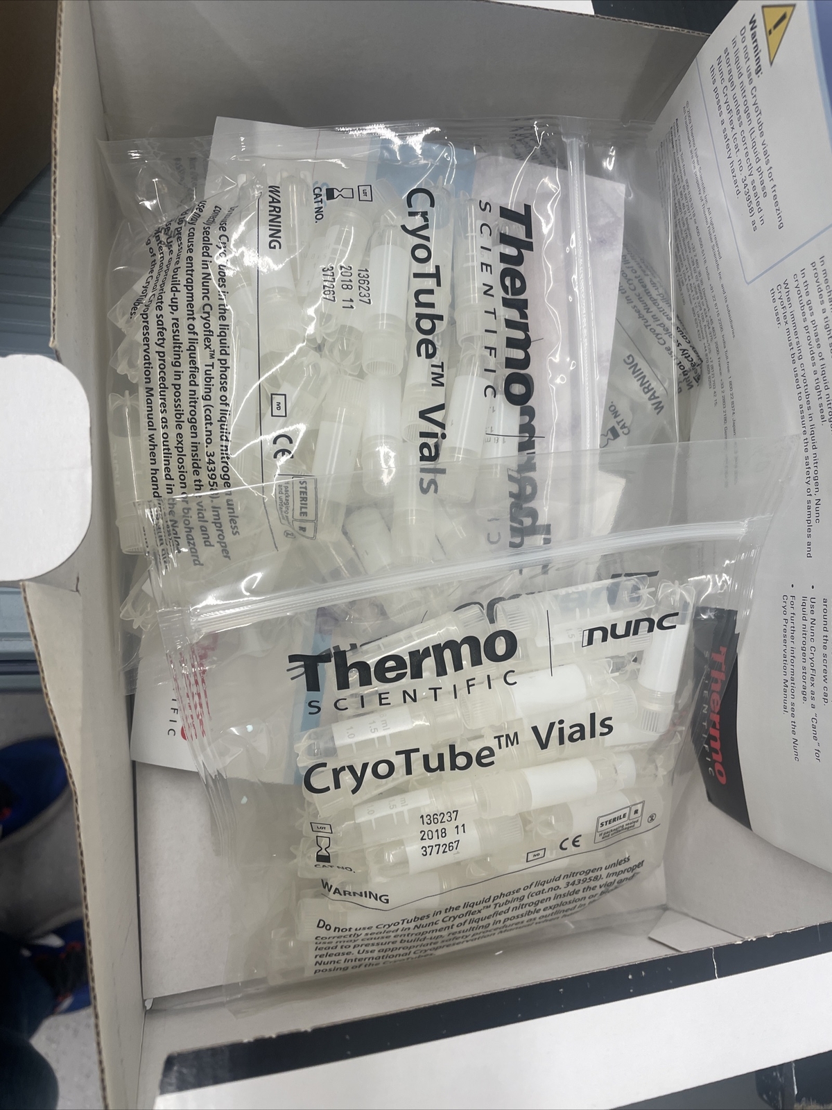 SEALED 250 Thermo Scientific -Nunc 1.8ml Cryotube Star Bottom (50) 377267 pk/5