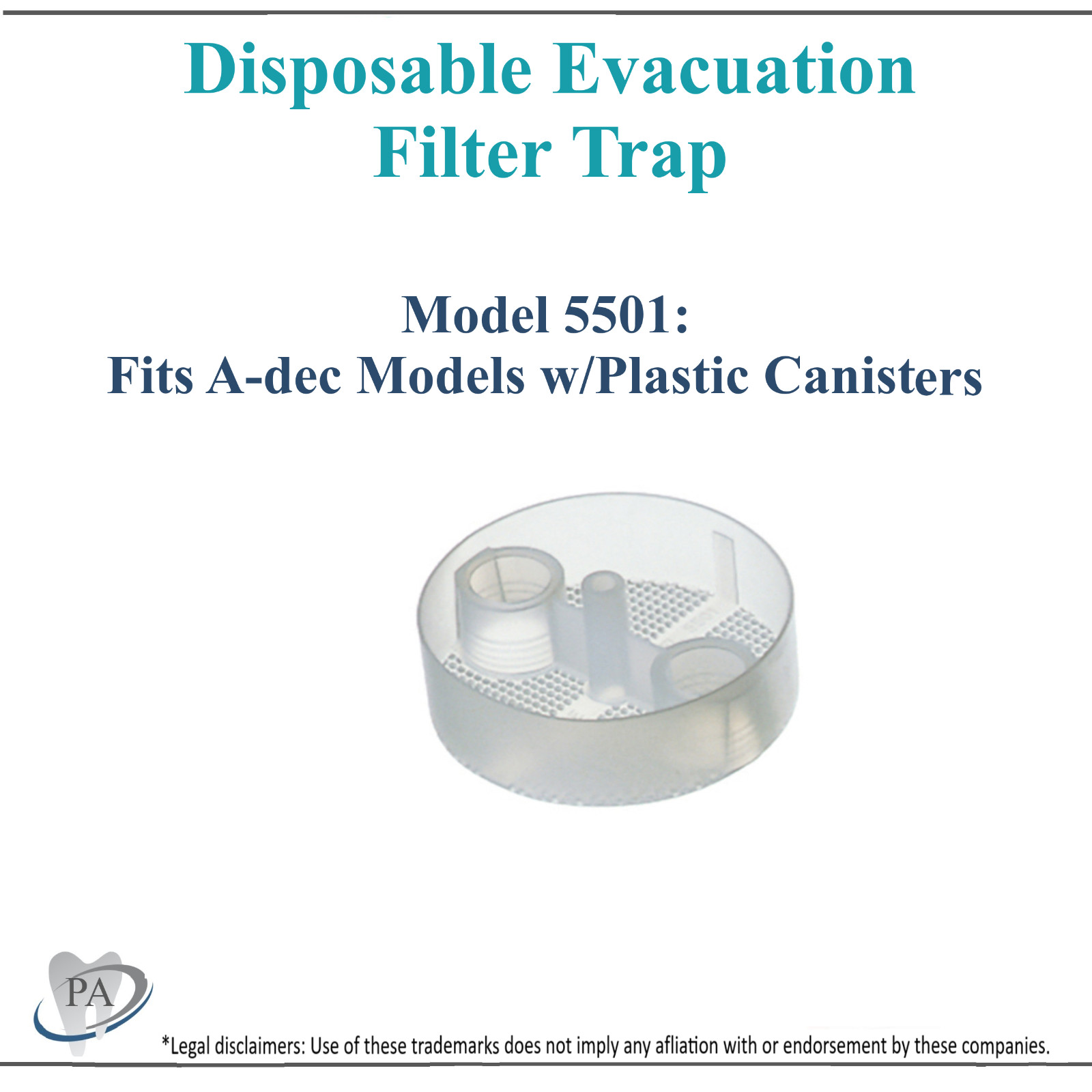 Dental Evacuation Traps #5501, Fits A-dec Models with Plastic Canisters