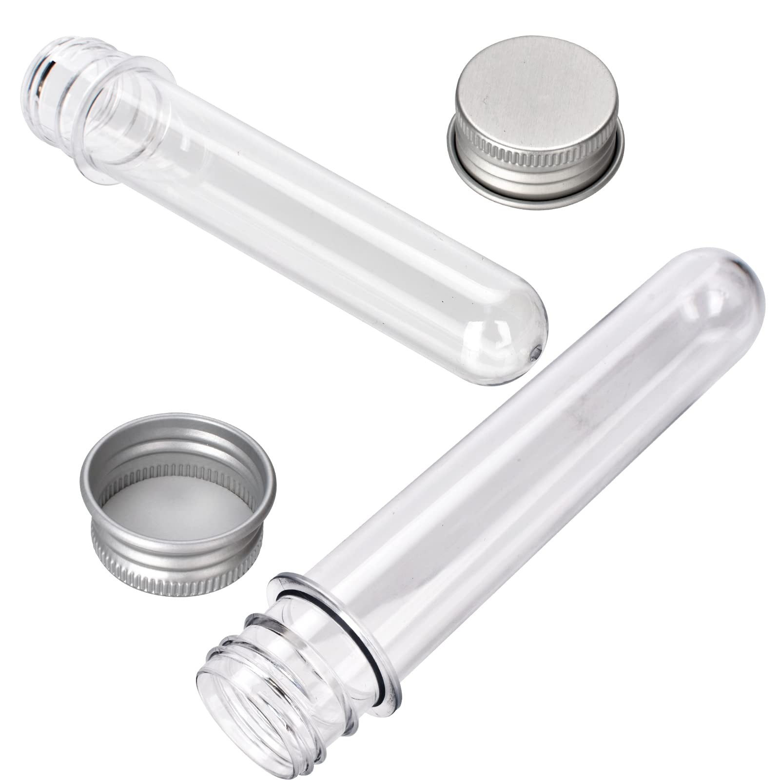 Plastic Test Tubes with Screw Caps 45ml Clear Tubes for Scientific Experiments