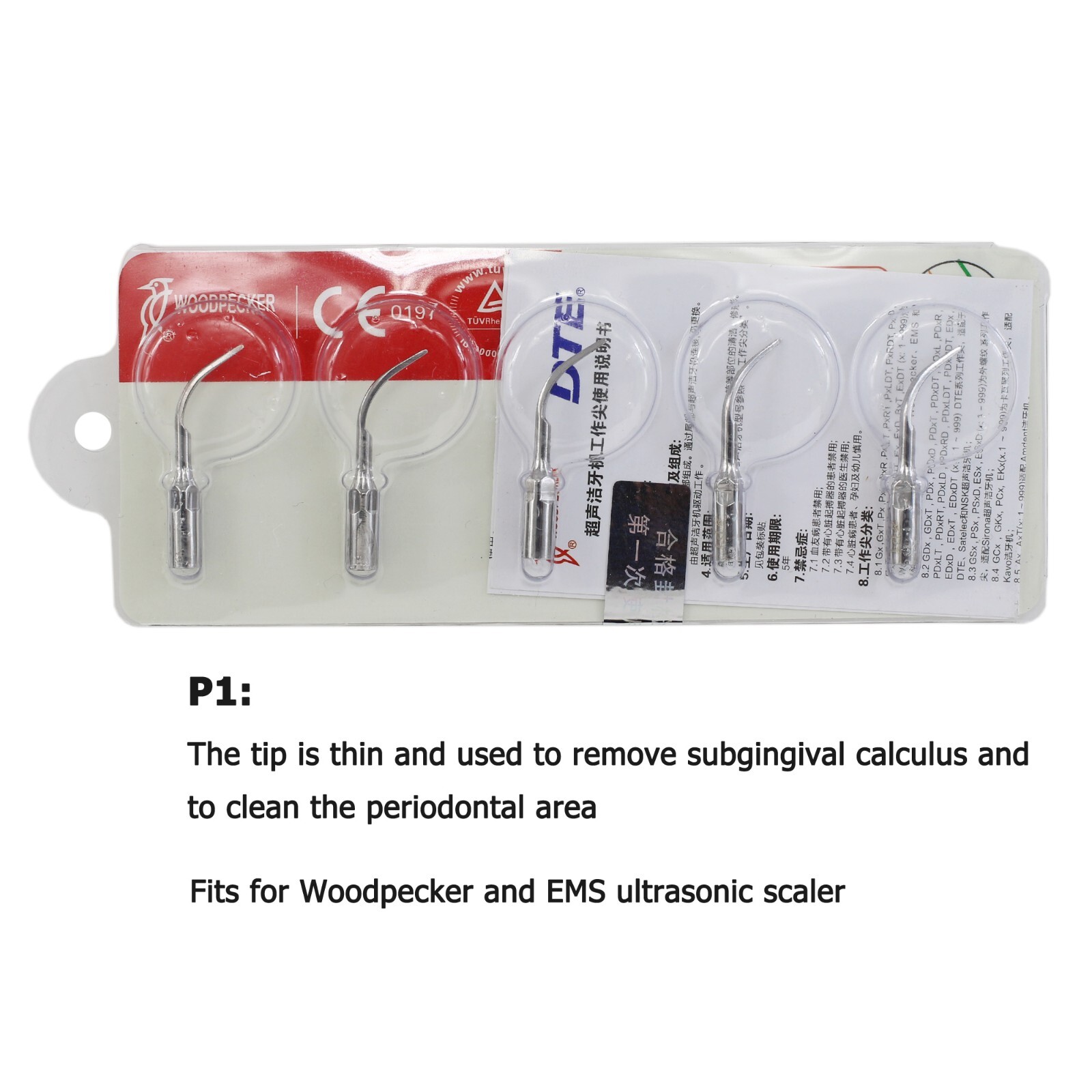 Dental EMS PIEZON LED Ultrasonic Handpiece Woodpecker Tip For PIEZON 250 AIRFLOW