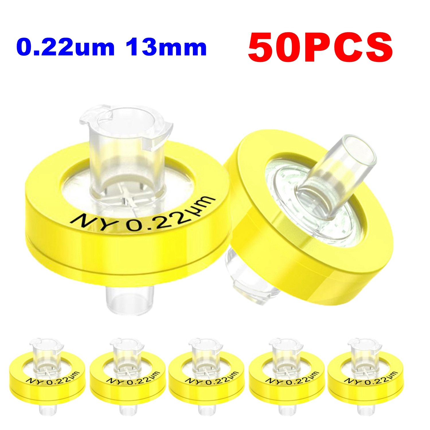 Nylon Membrane Syringe Filter 13mm 0.22μm Hydrophilic Female Luer Lock