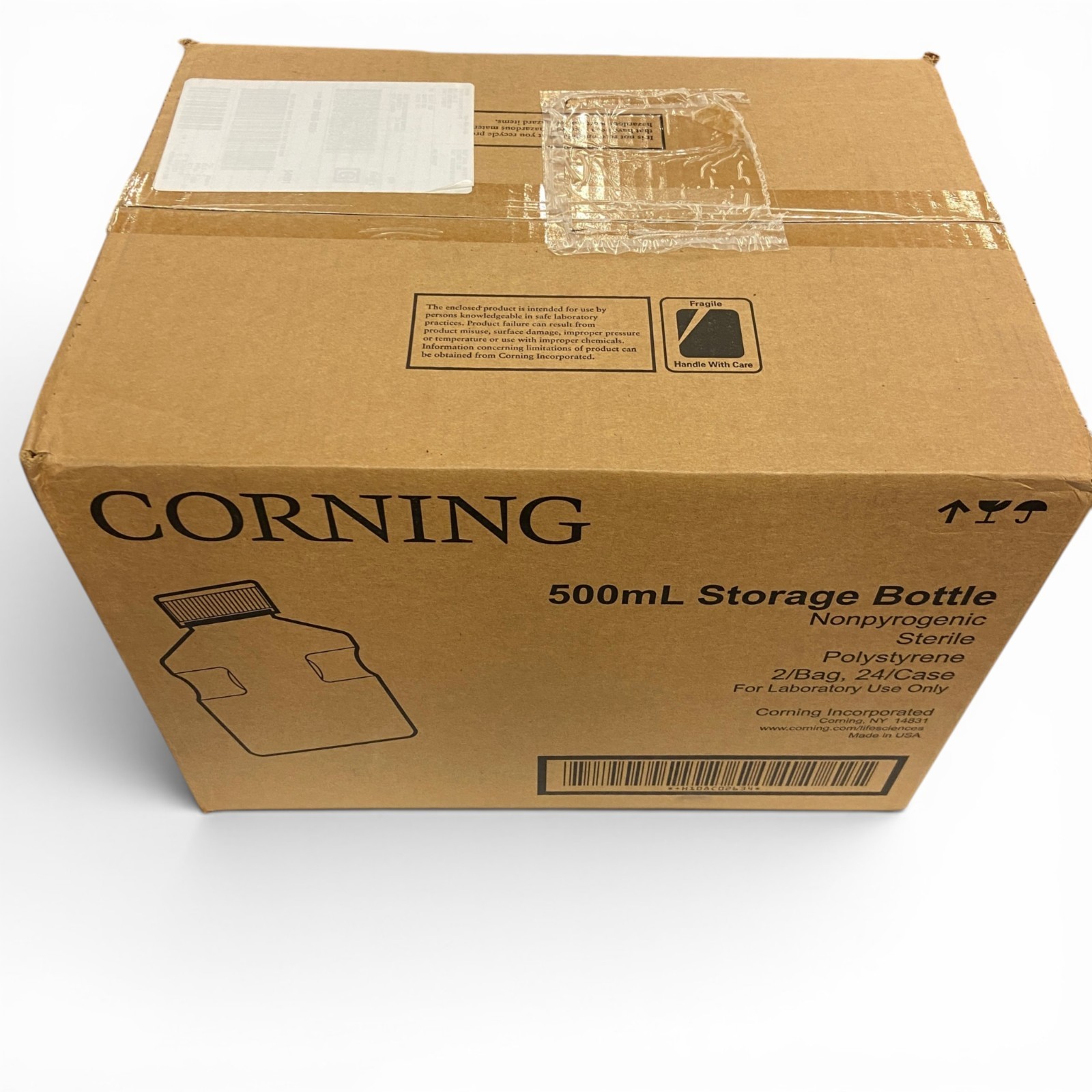 Corning 430282 500mL Polystyrene Storage Bottle Plug Seal Cap, Case of 24
