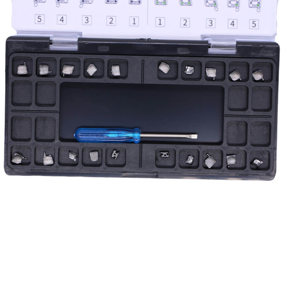 1 Set Dental Monoblock Metal Self-Ligating Bracket Roth 022 345 Hooks 20Pcs