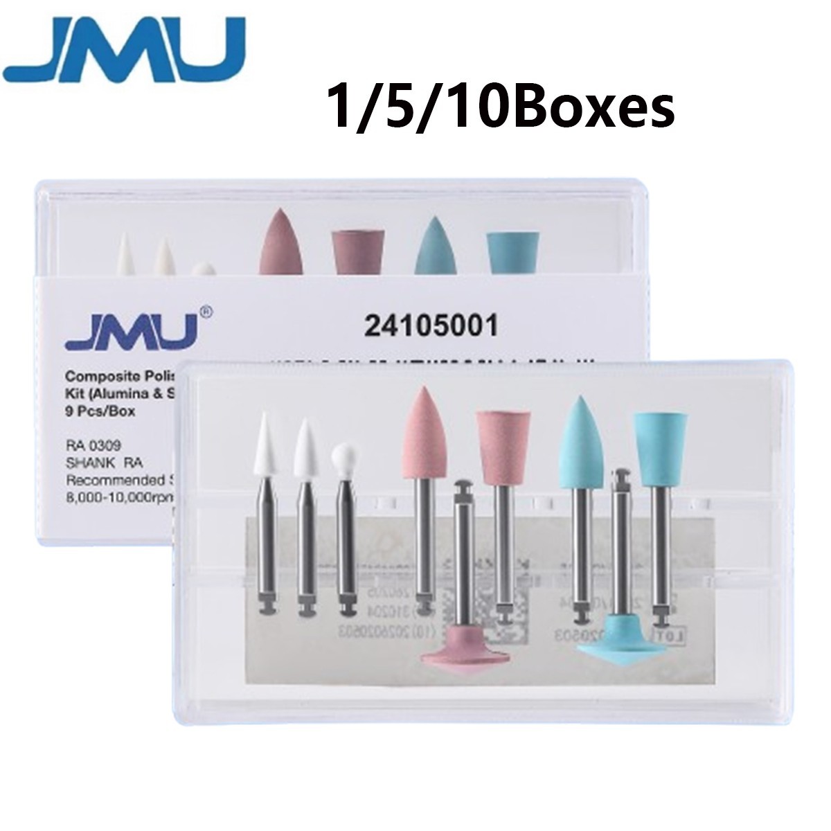9Pcs/Box JMU Dental Composite Polishing Burs Kit RA 2.35mm For Contra Angle