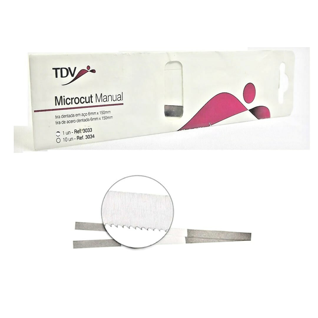 TDV Manual Microcut-10 serrated steel blades 6x150mm-Interdental excess remover