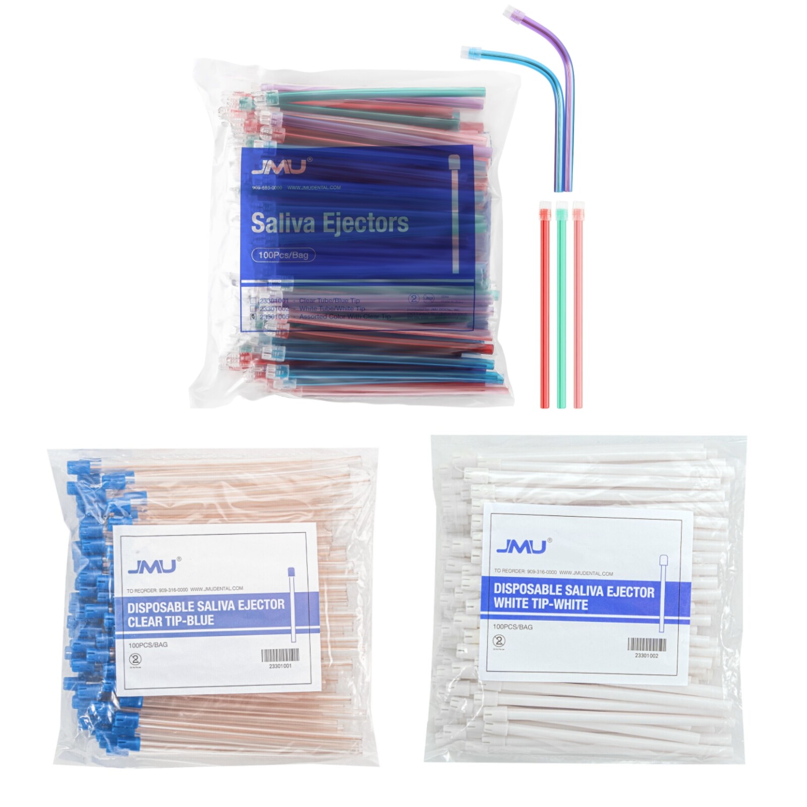 JMU 1000pcs Dental Saliva Ejectors Clear Disposable Evacuation Suction Tips