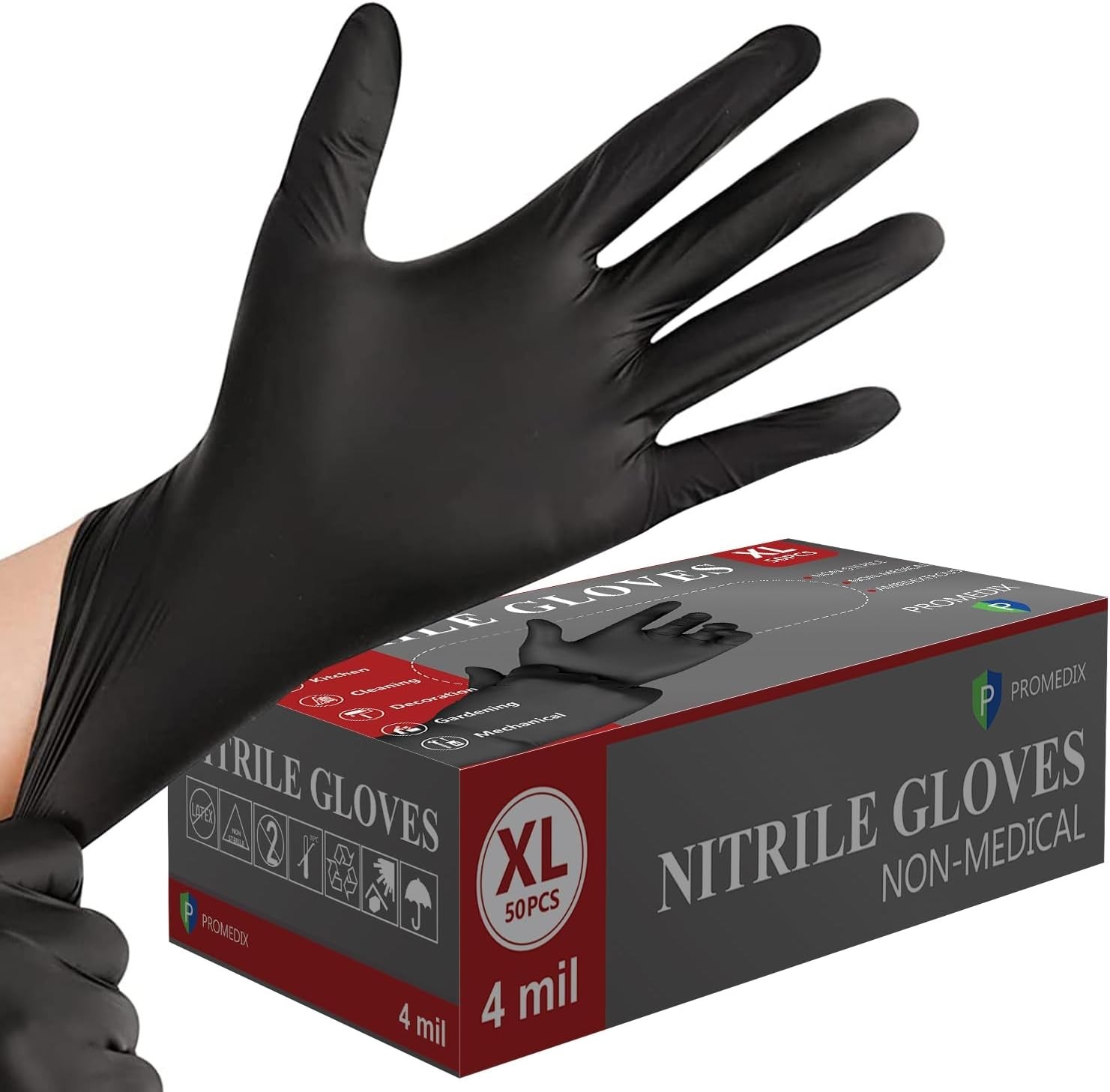 4mil Nitrile Disposable Gloves, 100 Count – Ideal for Cooking & Household Tasks