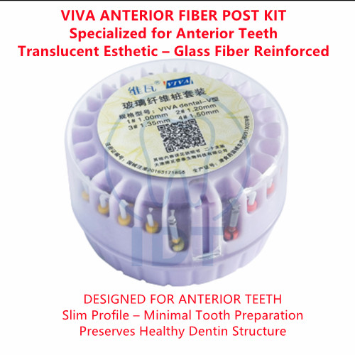 Viva Anterior Fiber Post Kit, Esthetic Endodontic Restoration Set