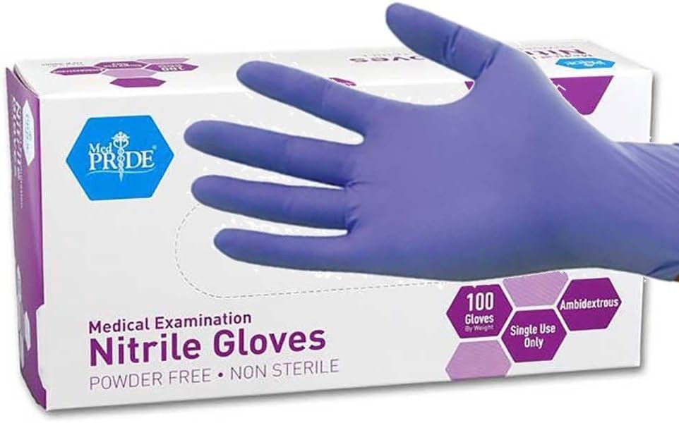 Durable and Comfortable Iris Blue Nitrile Exam Gloves – 100 Disposable Count