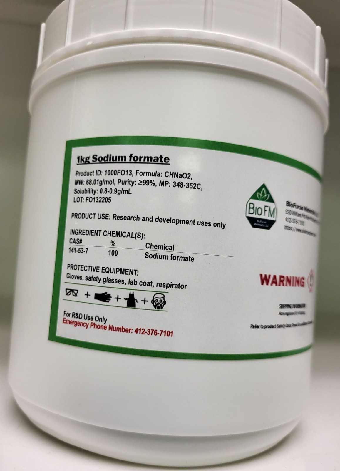 Sodium formate, CAS 141-53-7