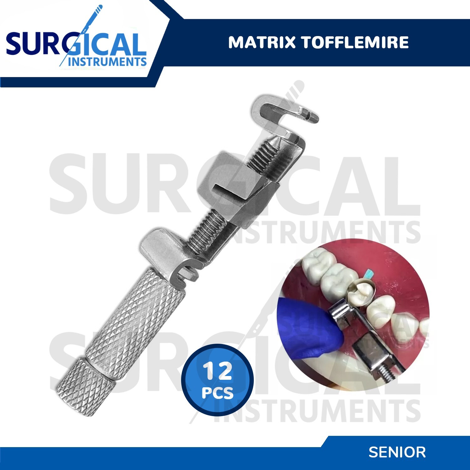 12 Pcs TOFFLEMIRE Type Senior Contra Angle Matrix Retainer Dental German Grade
