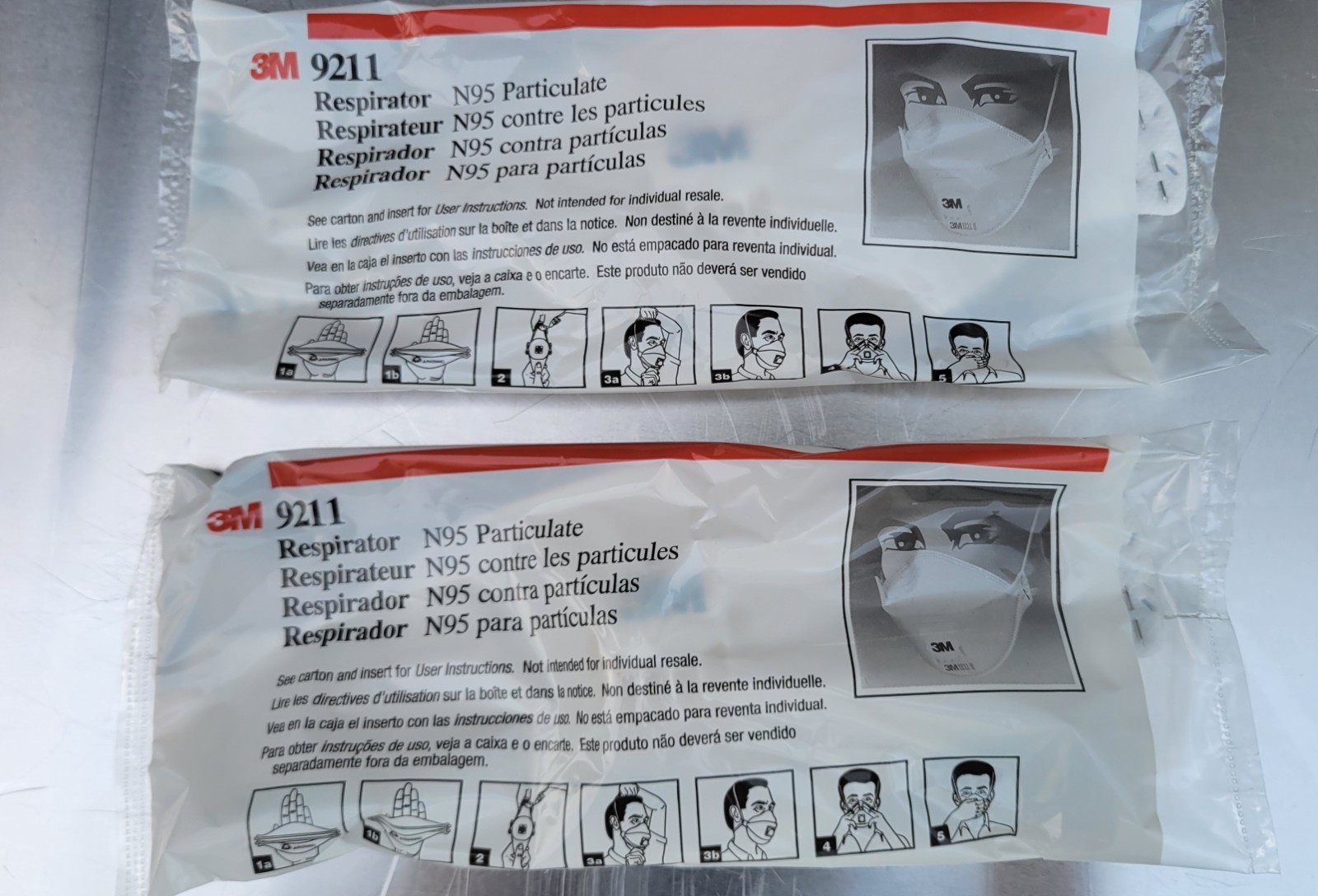 3M N95 Particulate Respirator Face Mask 9211 2 Pack!