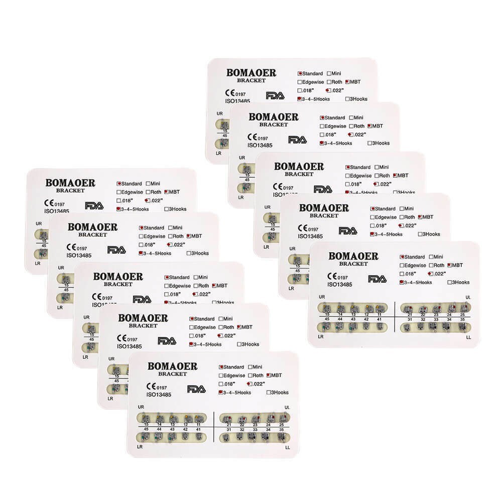 1 Kit Dental Orthodontic Mental Bracket Brace Standard MBT 022 345hook 20pcs/set