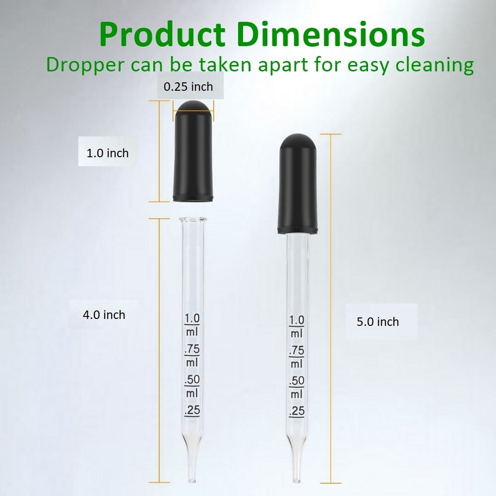 6pcs Essential Oils Medicine Art Eye Glass Graduated Dropper 3″+4″ Straight