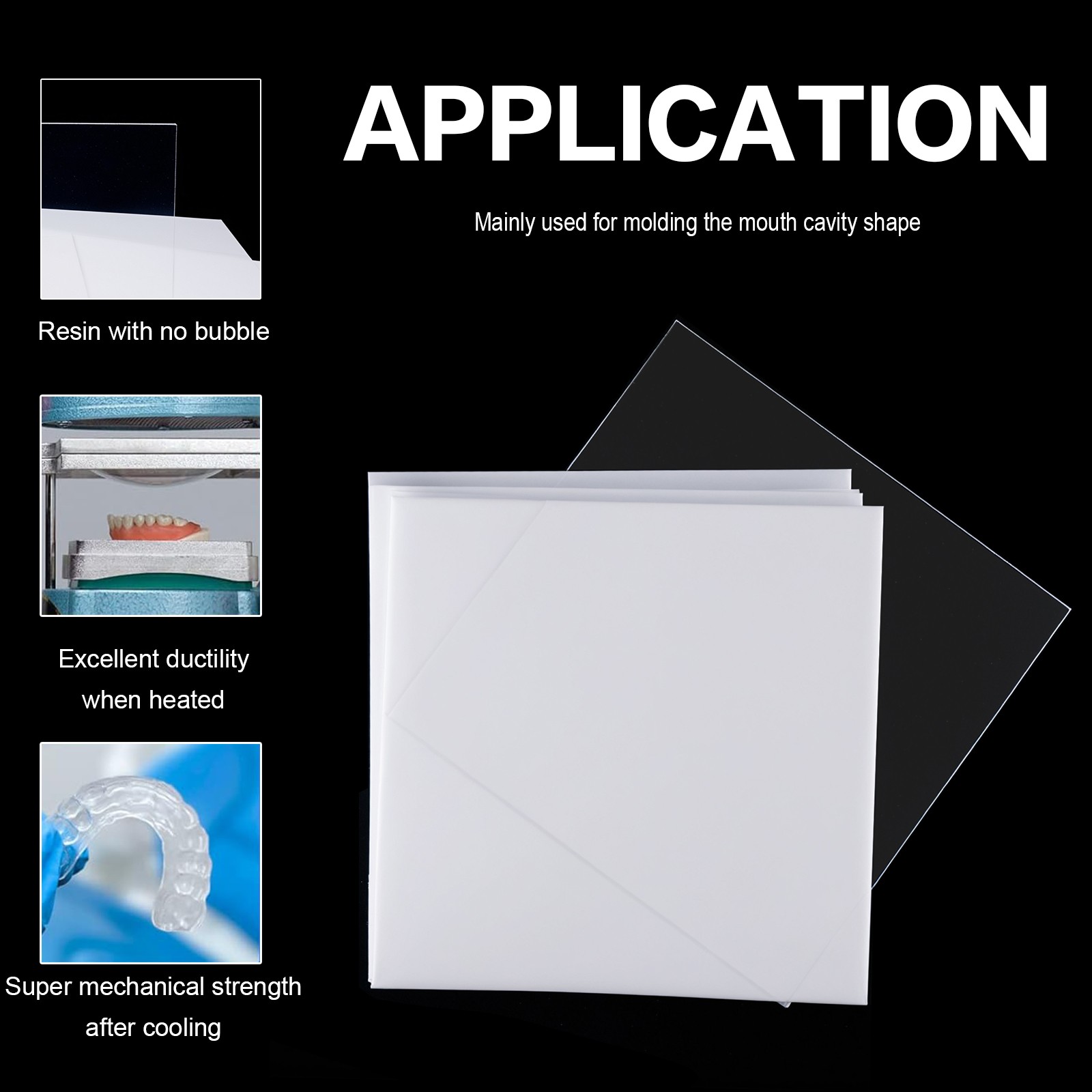 Dental Lab Square Vacuum Forming Splint Sheet 1.5mm Hard Thermoforming Material