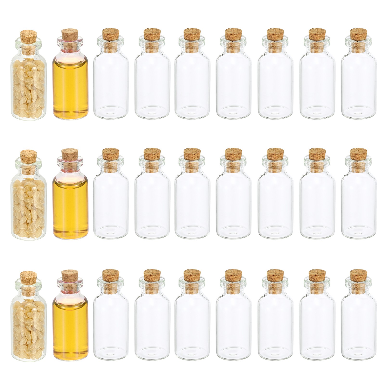 5ml Tiny Glass Bottles Vials 20Pcs Mini Clear Bottles Glass with Cork Stoppers